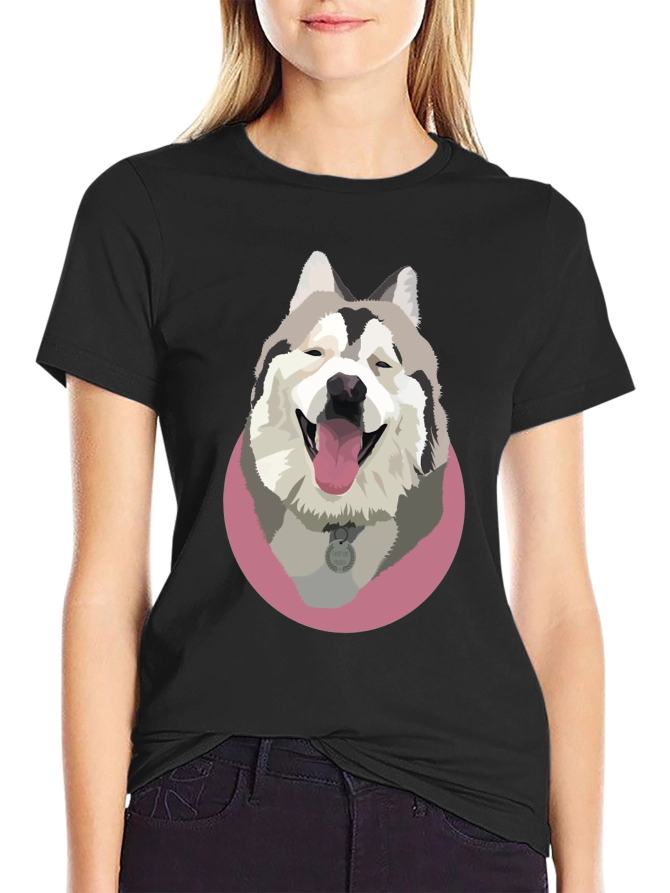 Dog Graphic T-Shirt - Black
