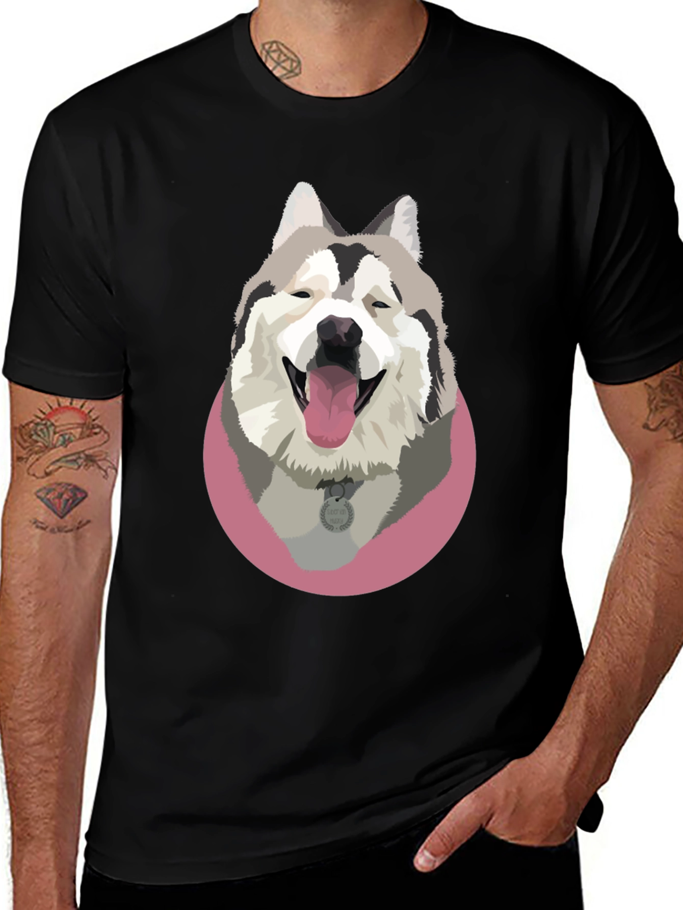 Dog Graphic T-Shirt - Black