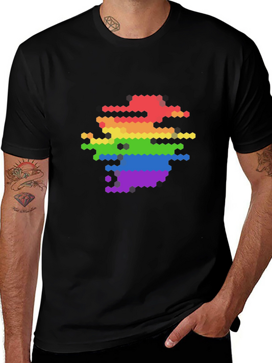 Pixel Rainbow Graphic Tee - Modern LGBTQ+ Pride Shirt