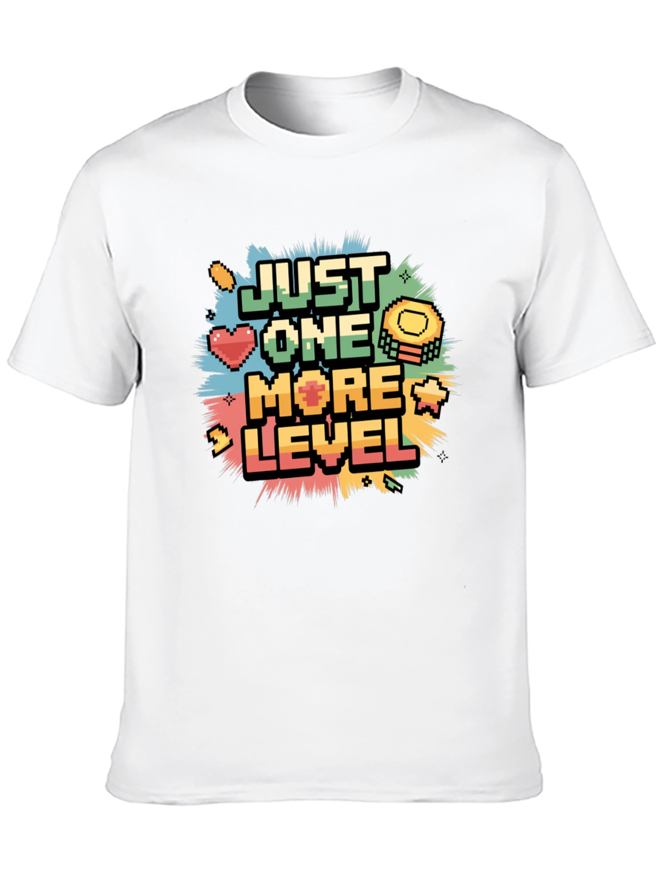 Just One More Level Pixel Gamer Black T-Shirt