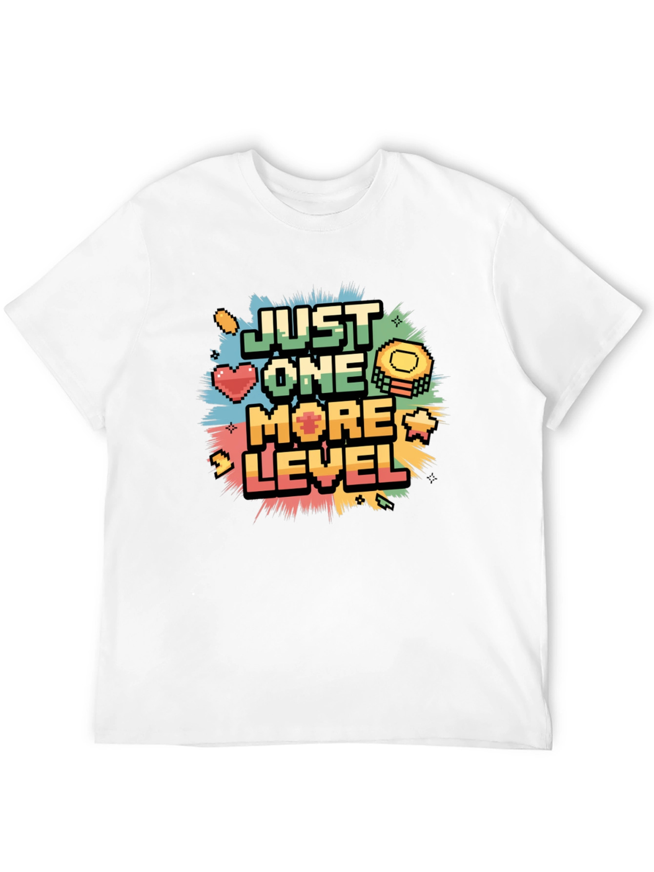 Just One More Level Pixel Gamer Black T-Shirt