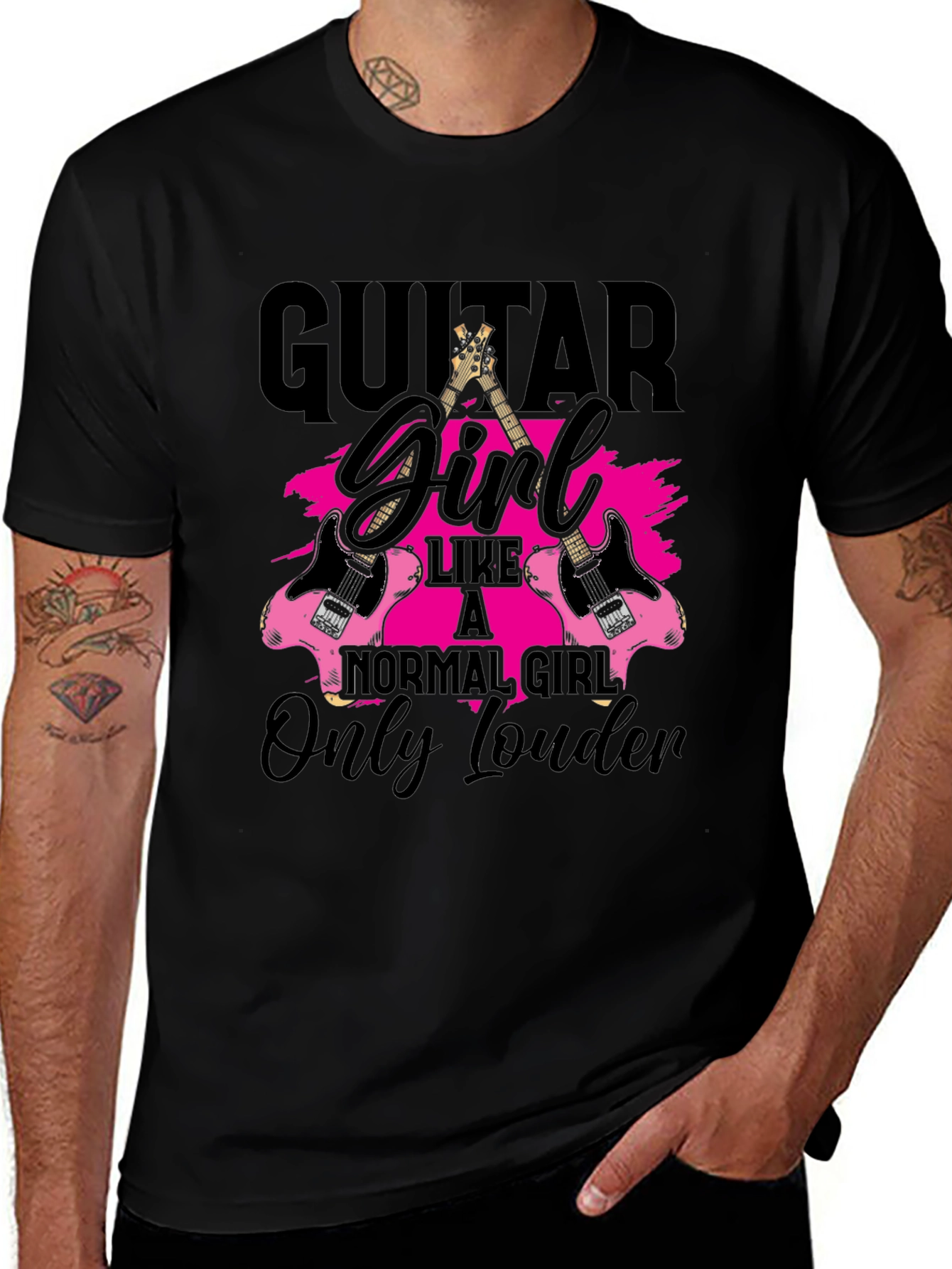 Guitar Girl T-Shirt - Rocker Style