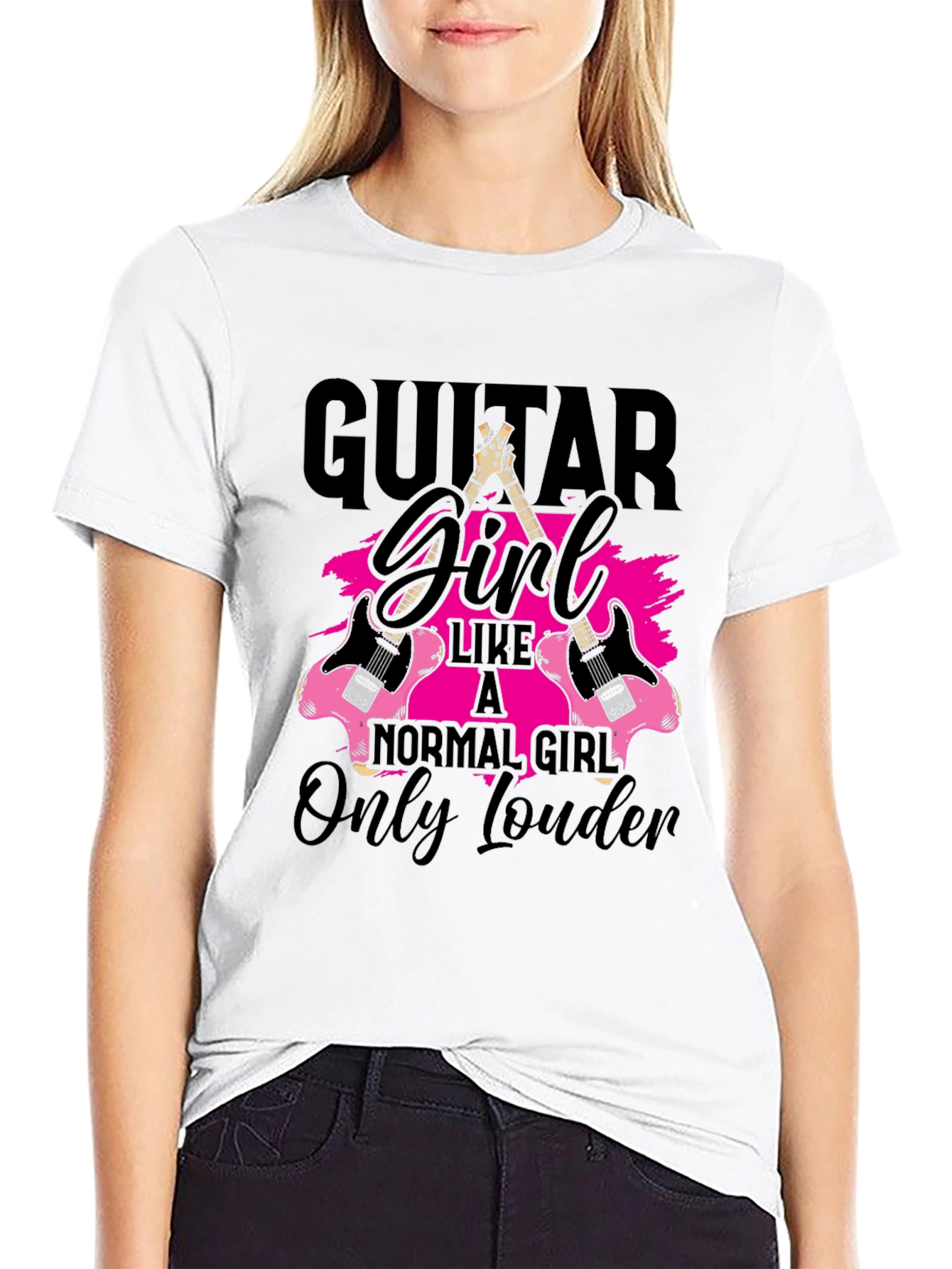 Guitar Girl T-Shirt - Rocker Style