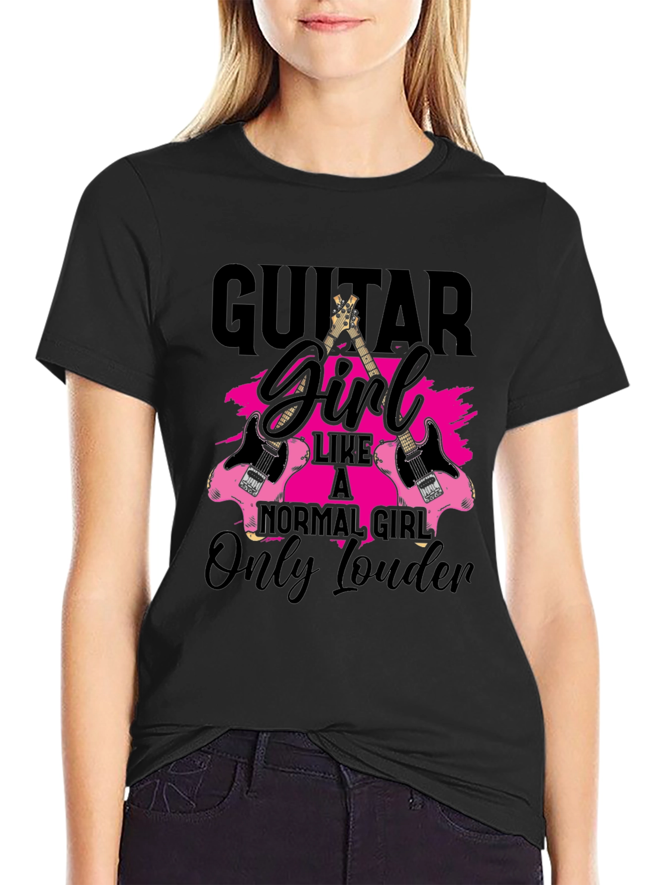 Guitar Girl T-Shirt - Rocker Style