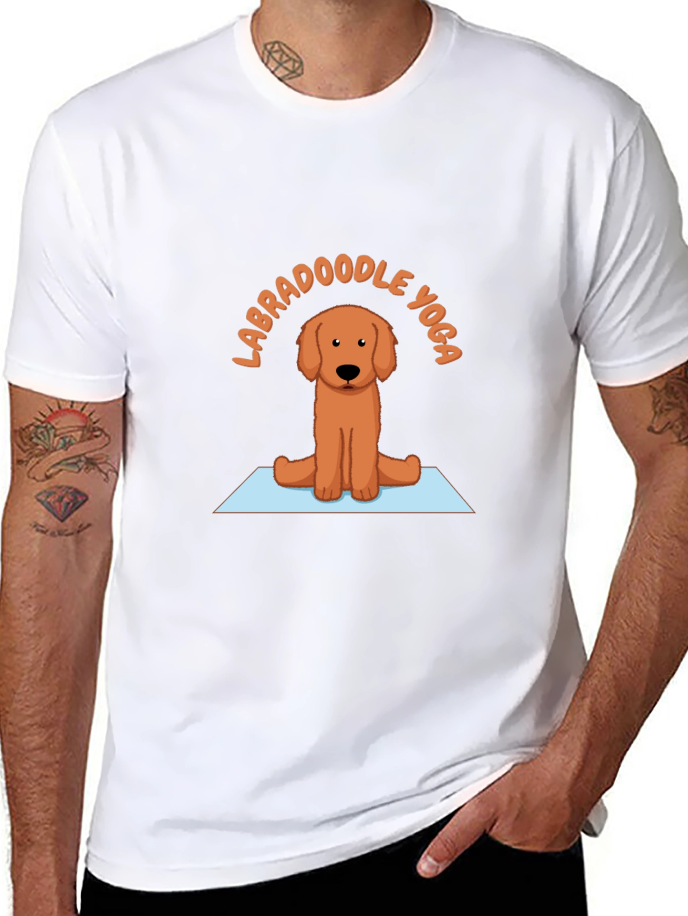 Labradoodle Yoga T-Shirt - Meditating Dog Tee