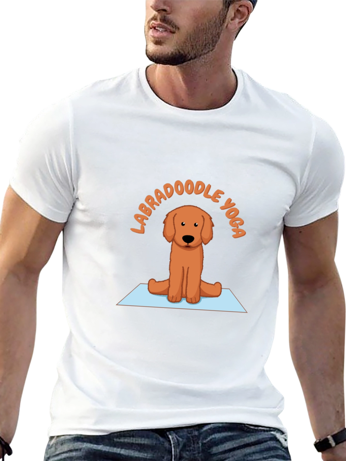 Labradoodle Yoga T-Shirt - Meditating Dog Tee