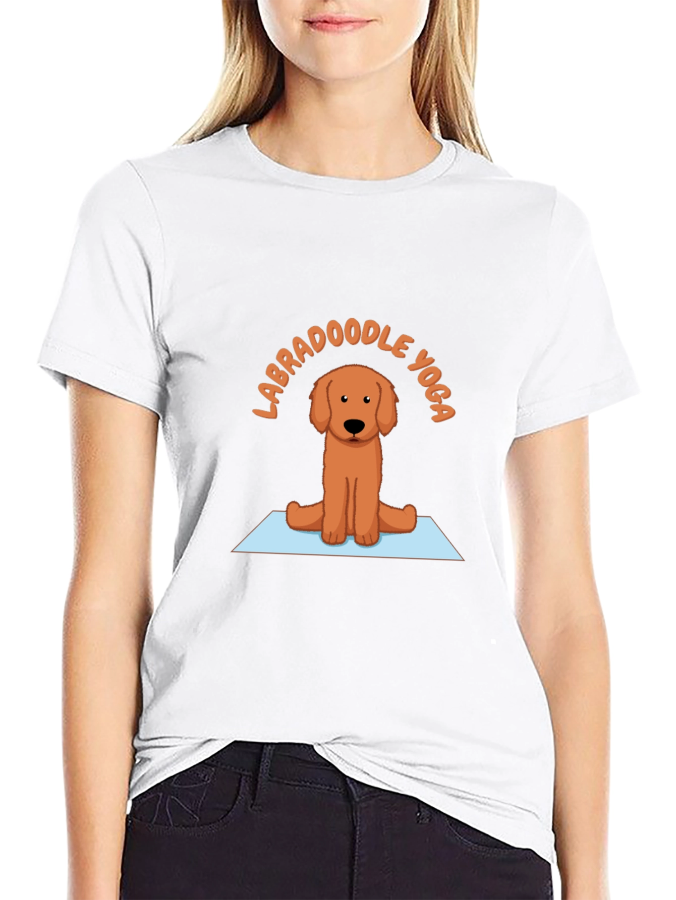 Labradoodle Yoga T-Shirt - Meditating Dog Tee