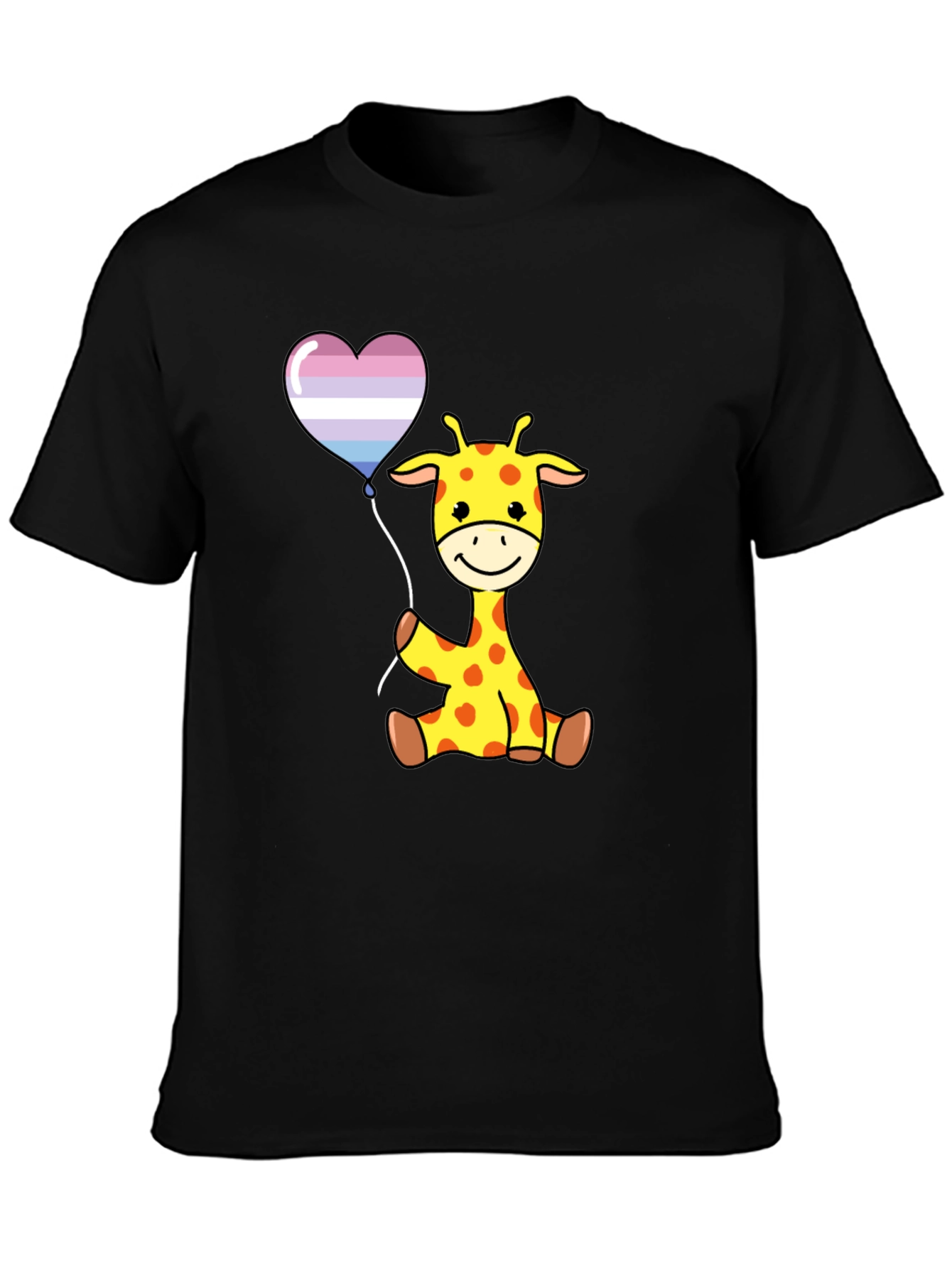 Giraffe Balloon Graphic Tee - Soft Cotton Comfort