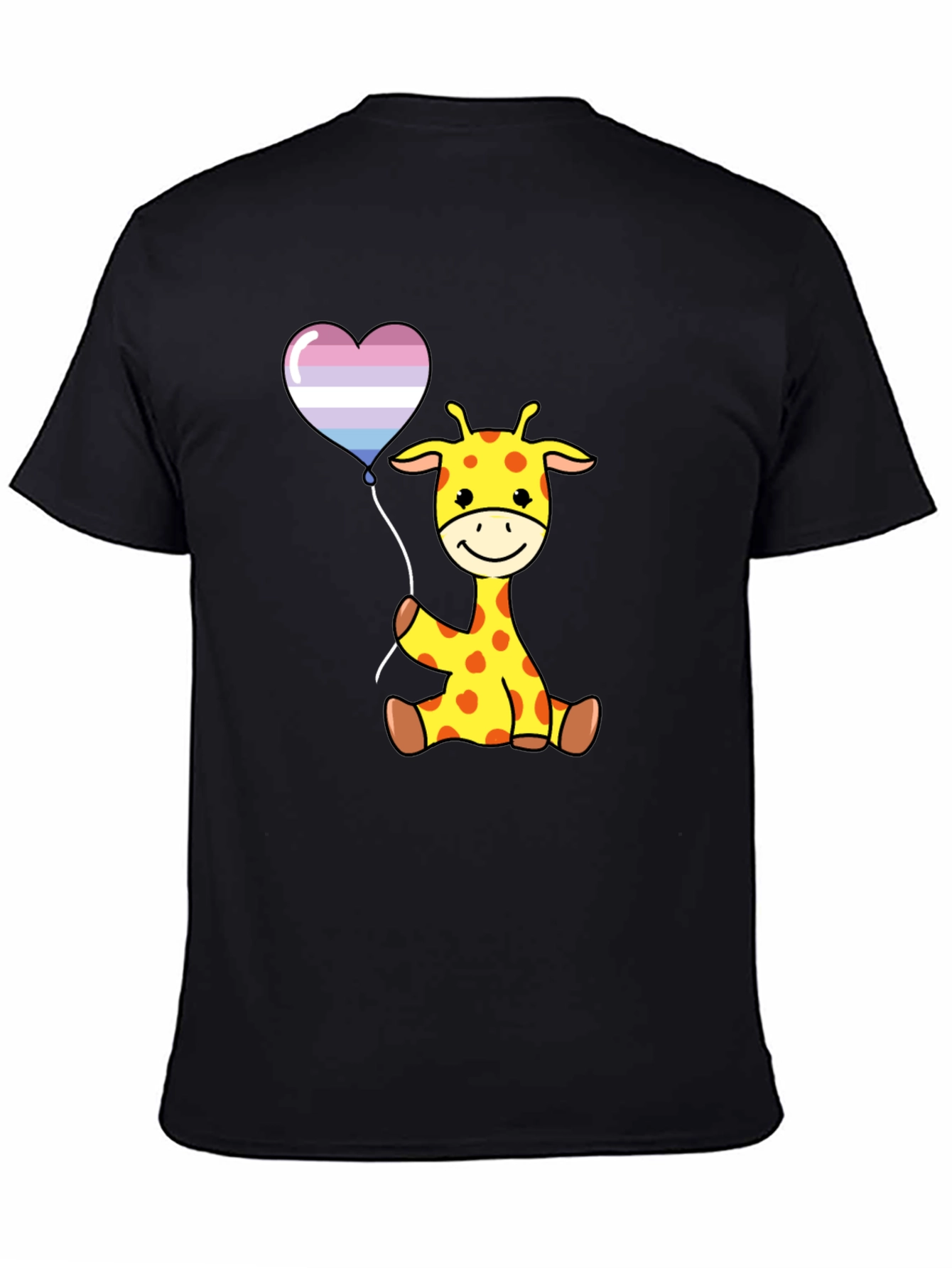 Giraffe Balloon Graphic Tee - Soft Cotton Comfort