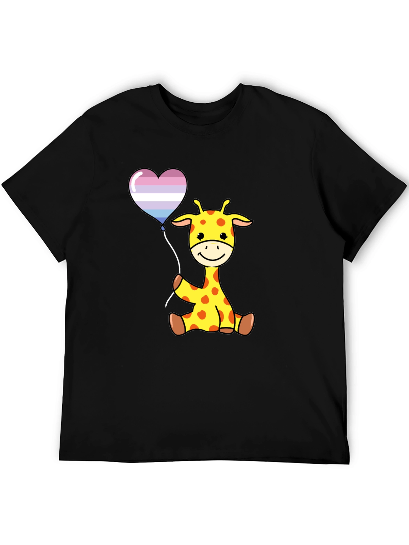 Giraffe Balloon Graphic Tee - Soft Cotton Comfort