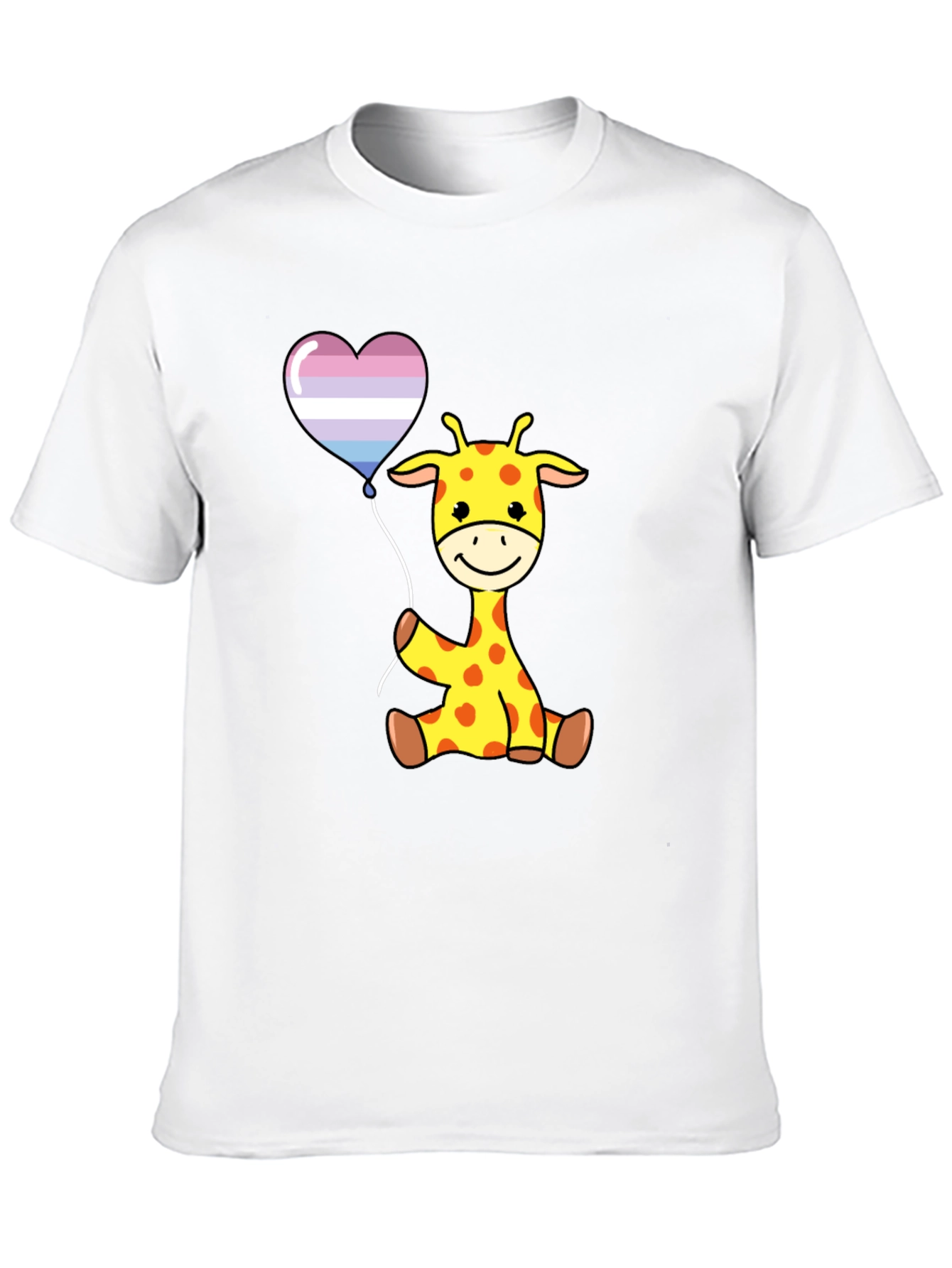Giraffe Balloon Graphic Tee - Soft Cotton Comfort