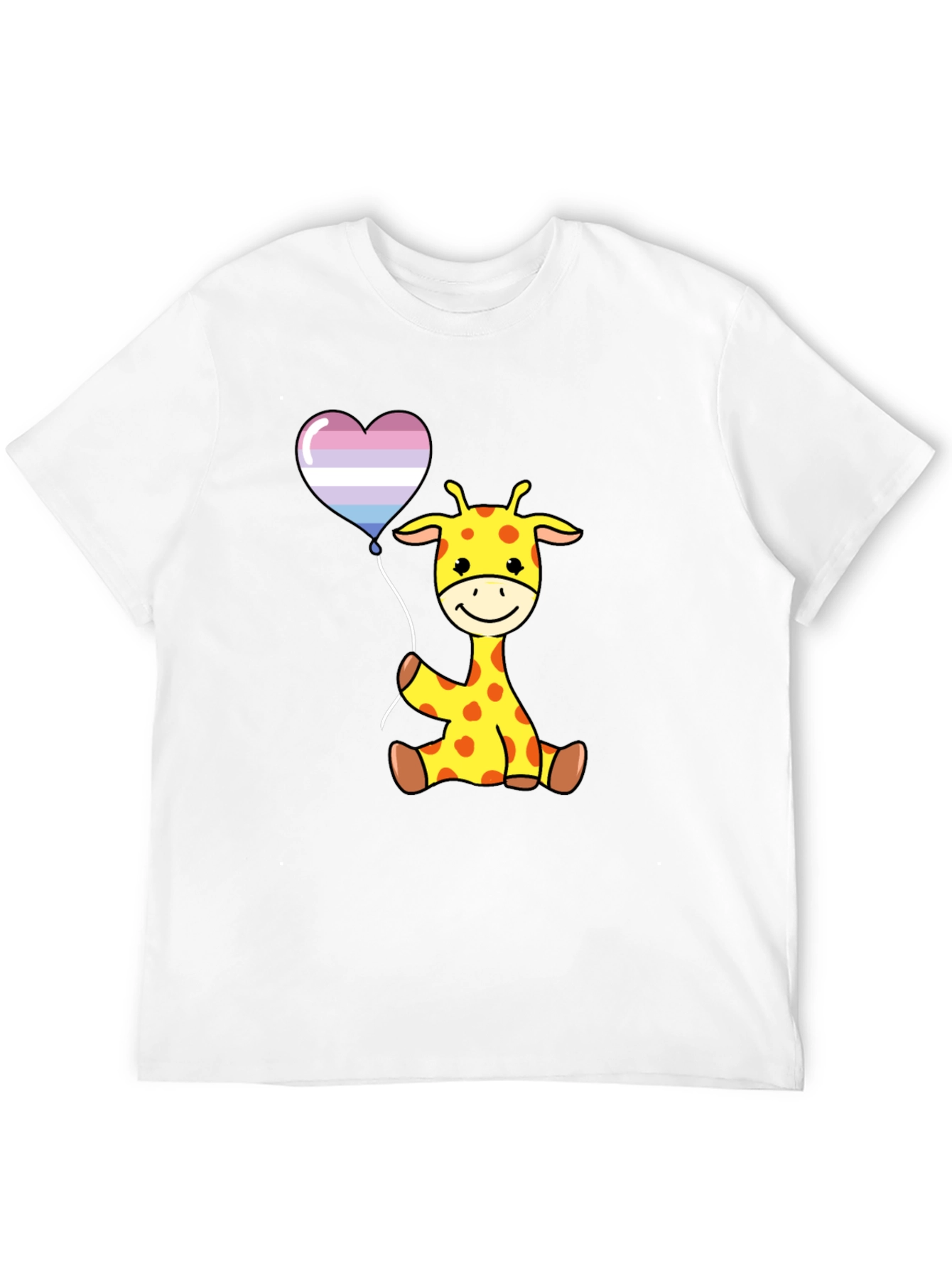 Giraffe Balloon Graphic Tee - Soft Cotton Comfort