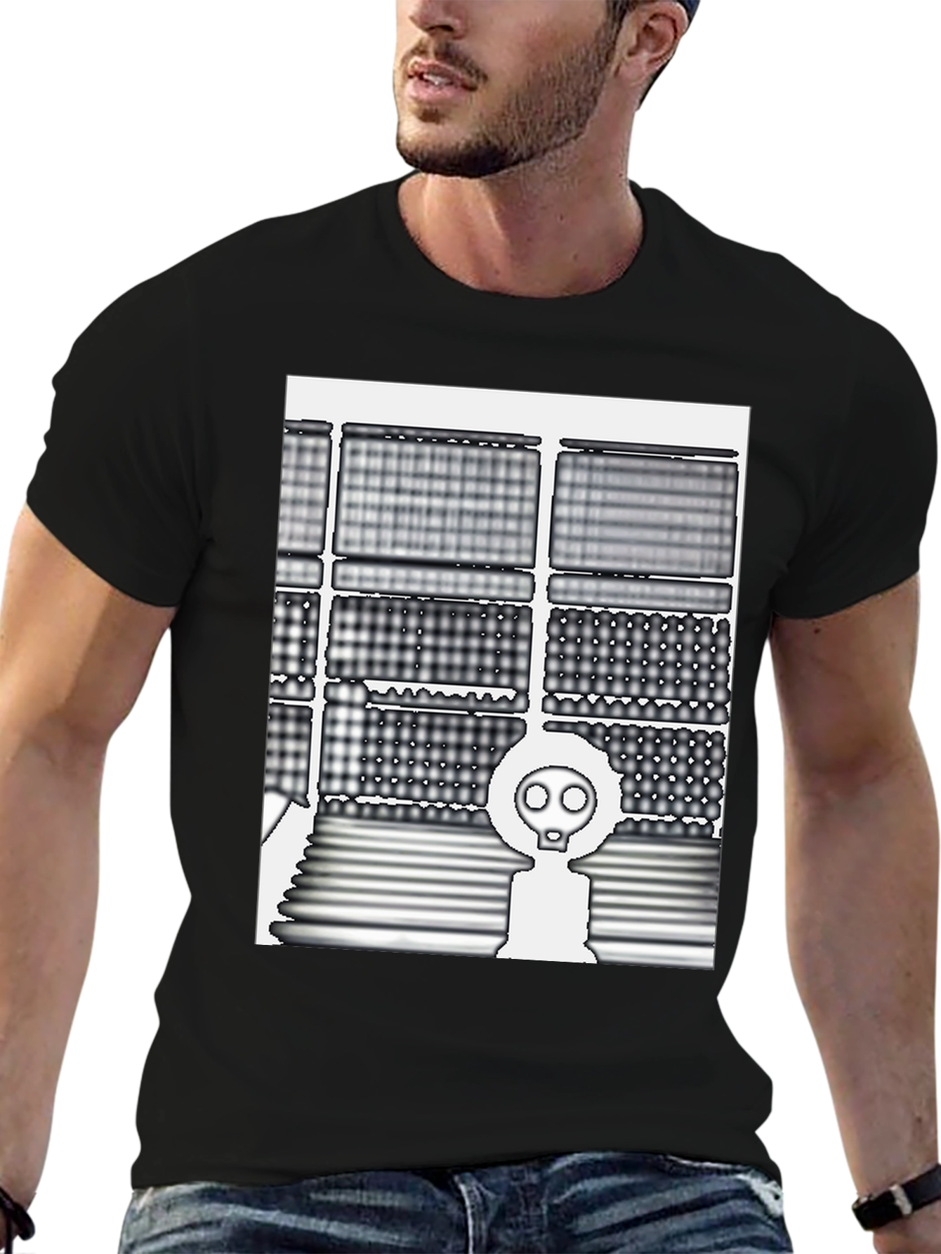 Trendy Graphic Tee - Gas Mask Design