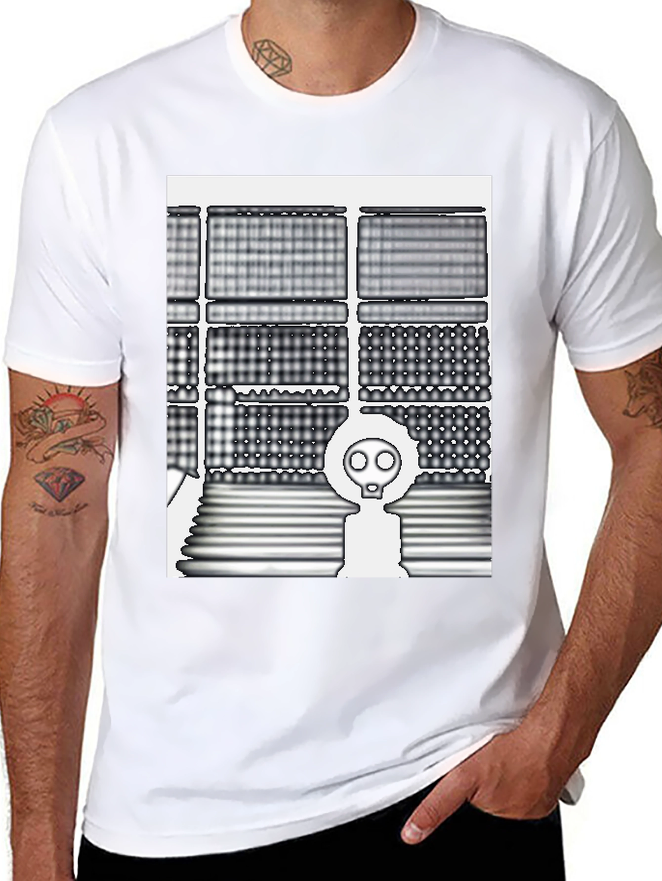Trendy Graphic Tee - Gas Mask Design