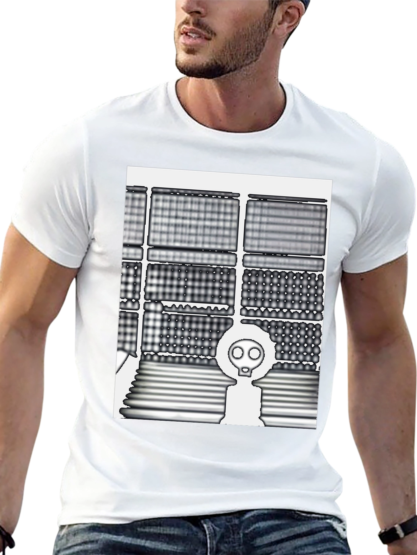 Trendy Graphic Tee - Gas Mask Design