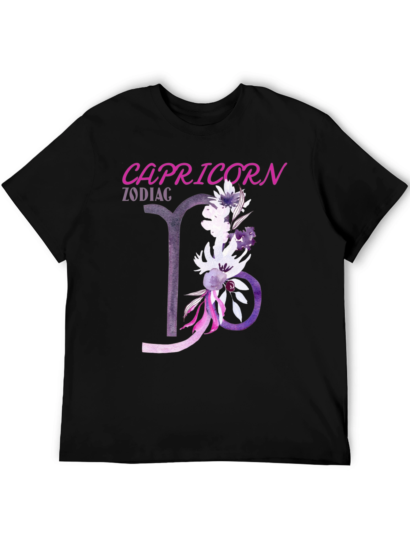 Capricorn Zodiac Flower Graphic Tee