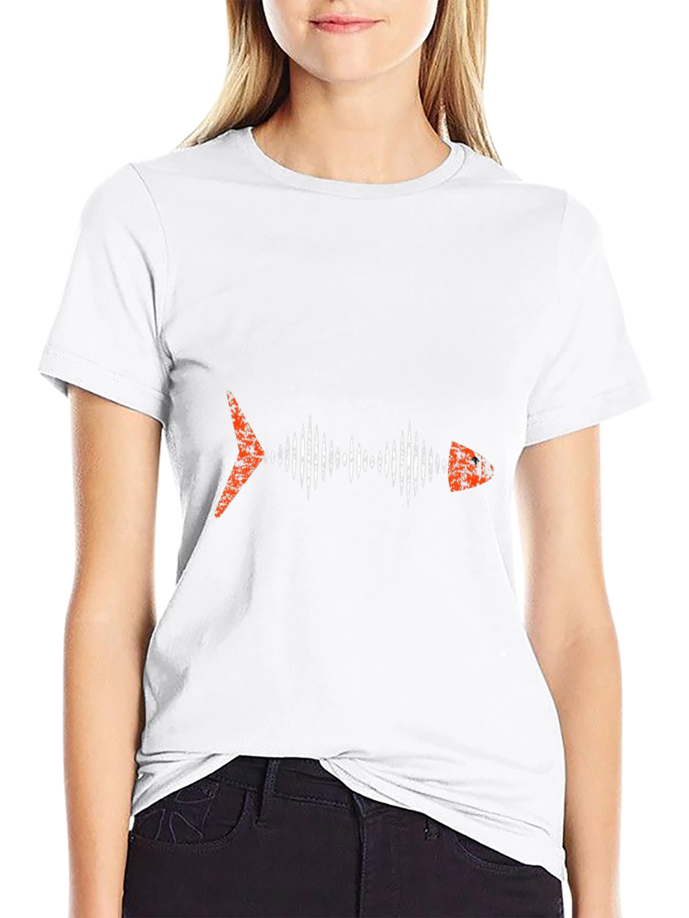 Cool Fishbone Graphic Black T-Shirt
