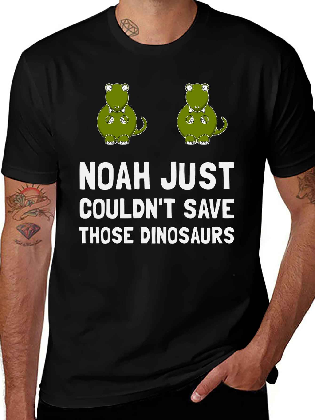 Funny Dinosaur T-Shirt - Noahs Ark Humor Tee
