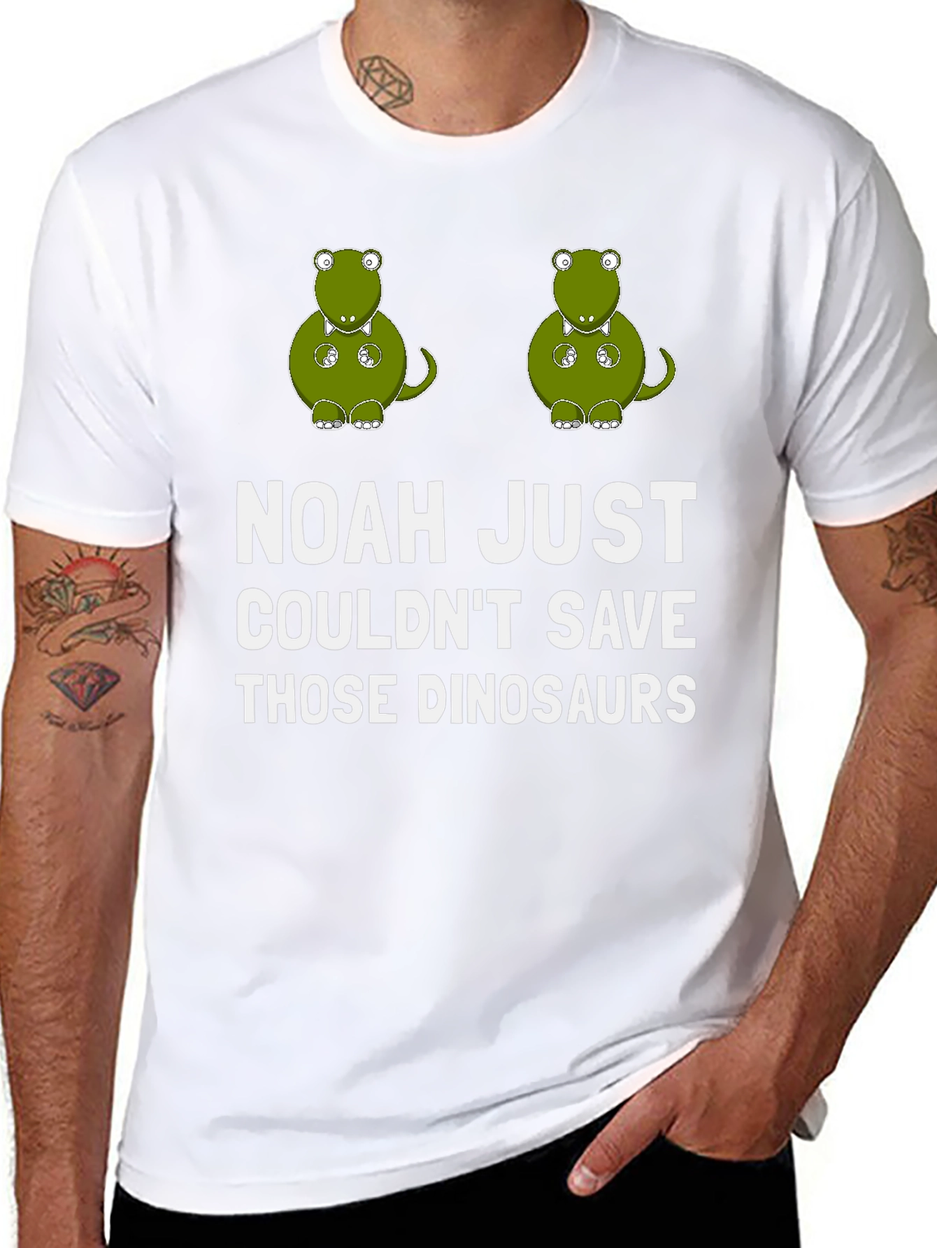 Funny Dinosaur T-Shirt - Noahs Ark Humor Tee