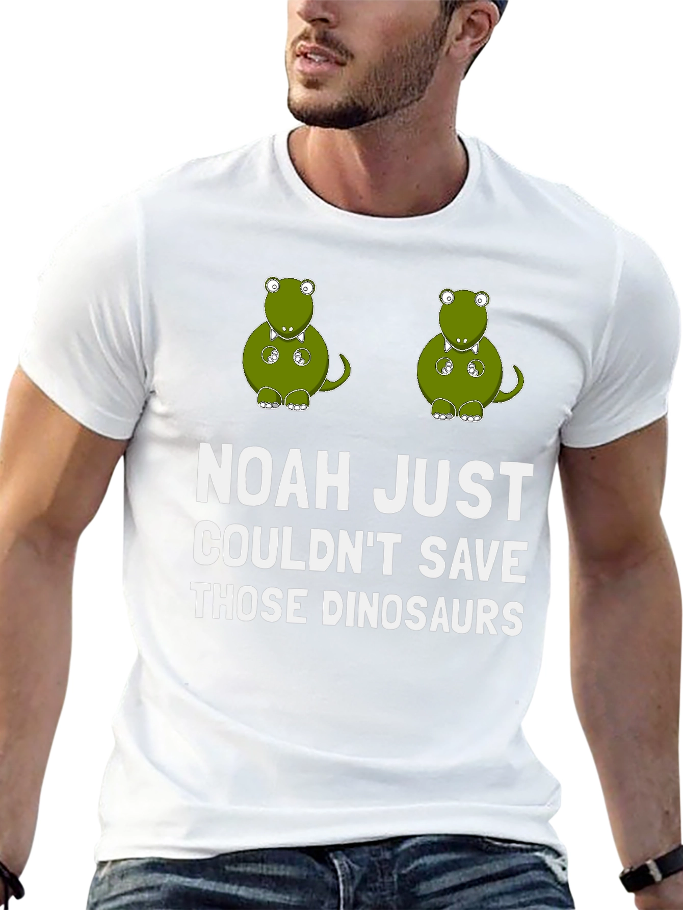 Funny Dinosaur T-Shirt - Noahs Ark Humor Tee