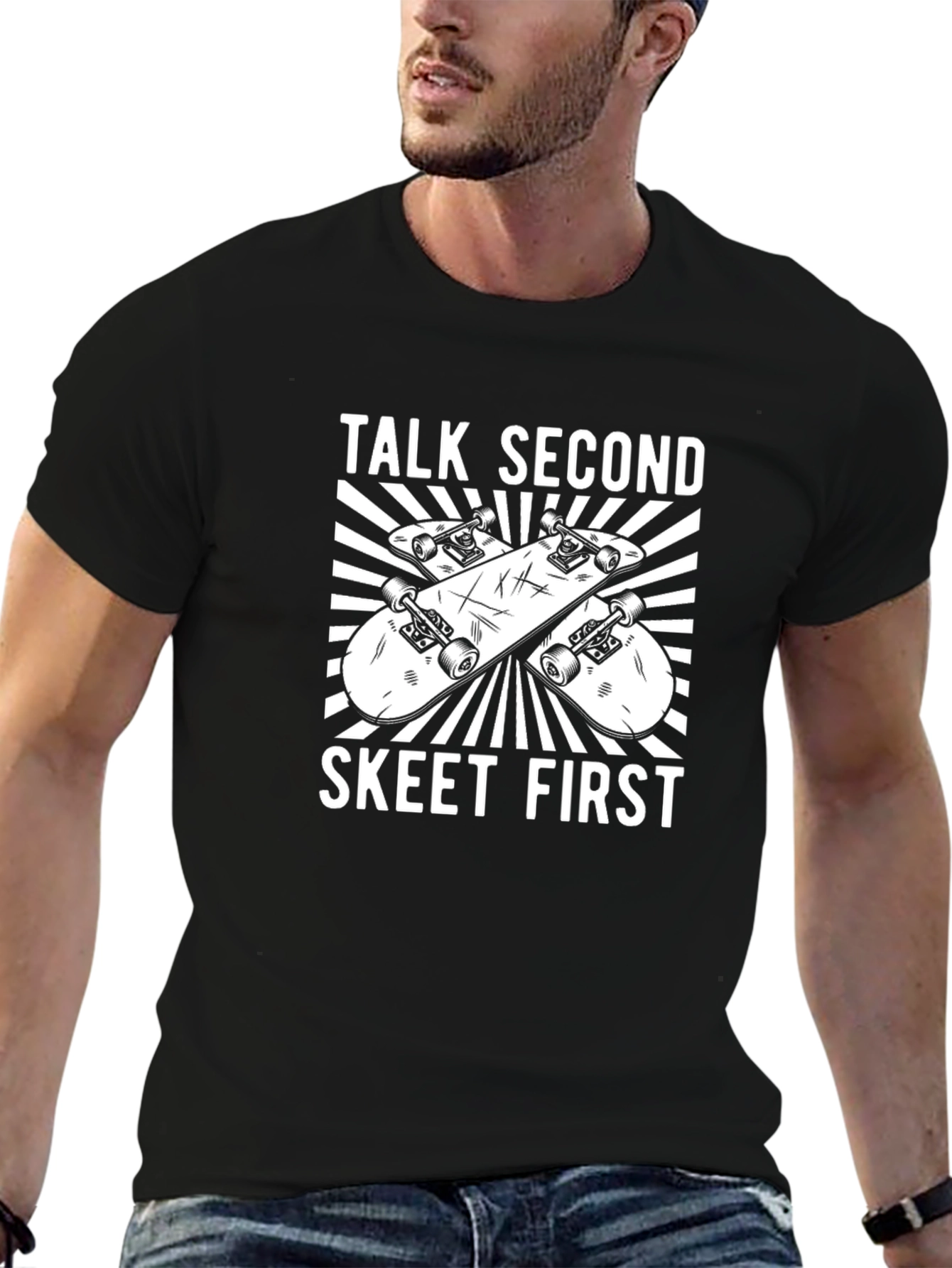 Talk Second Skeet First Graphic T-Shirt