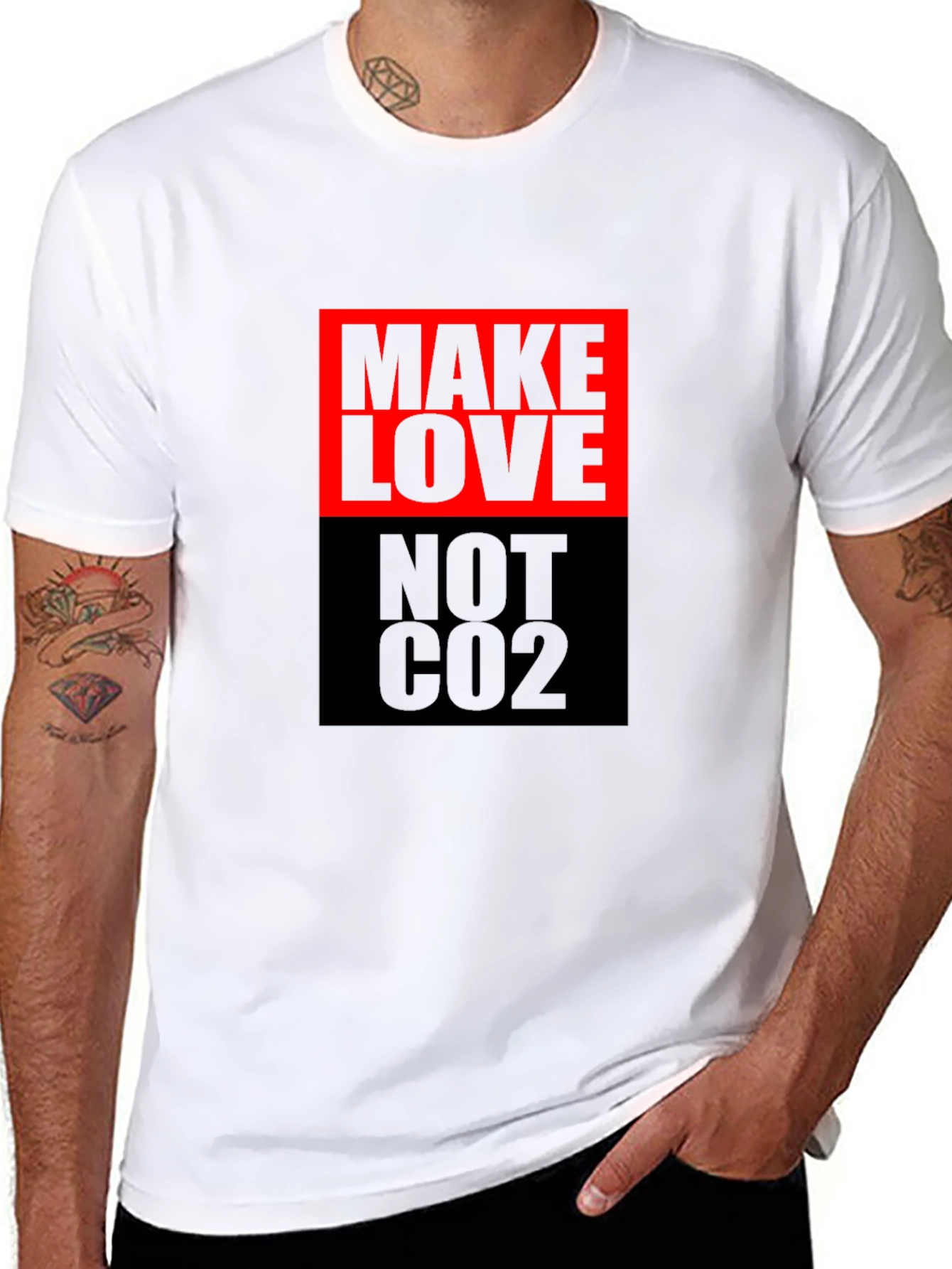 Make Love Not CO2 Graphic T-Shirt