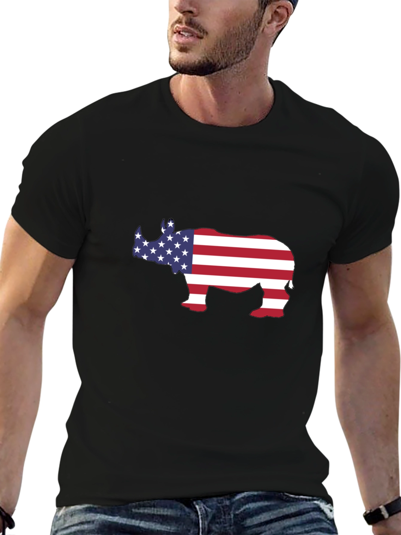 American Rhino T-Shirt - Patriotic Design