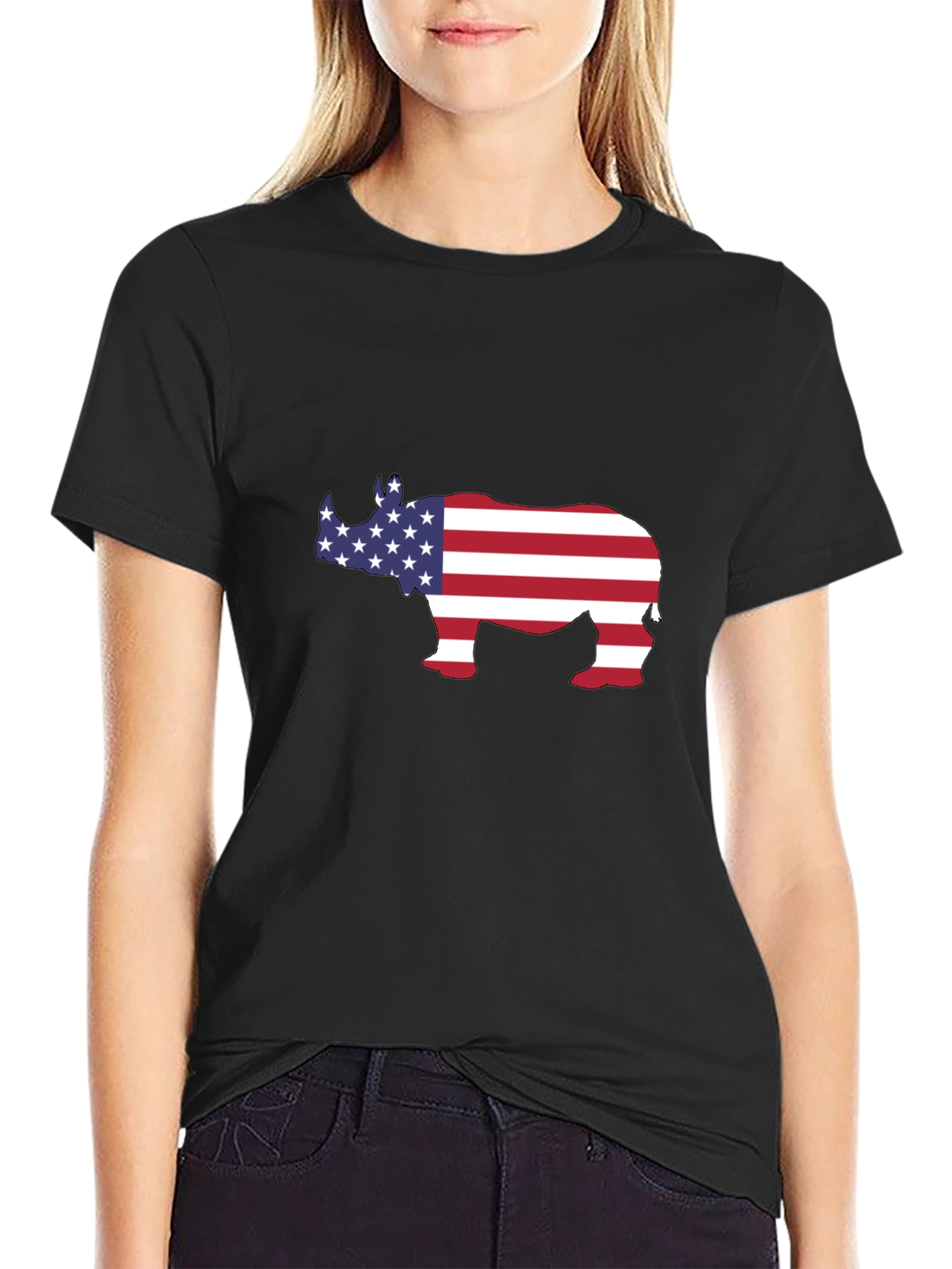 American Rhino T-Shirt - Patriotic Design