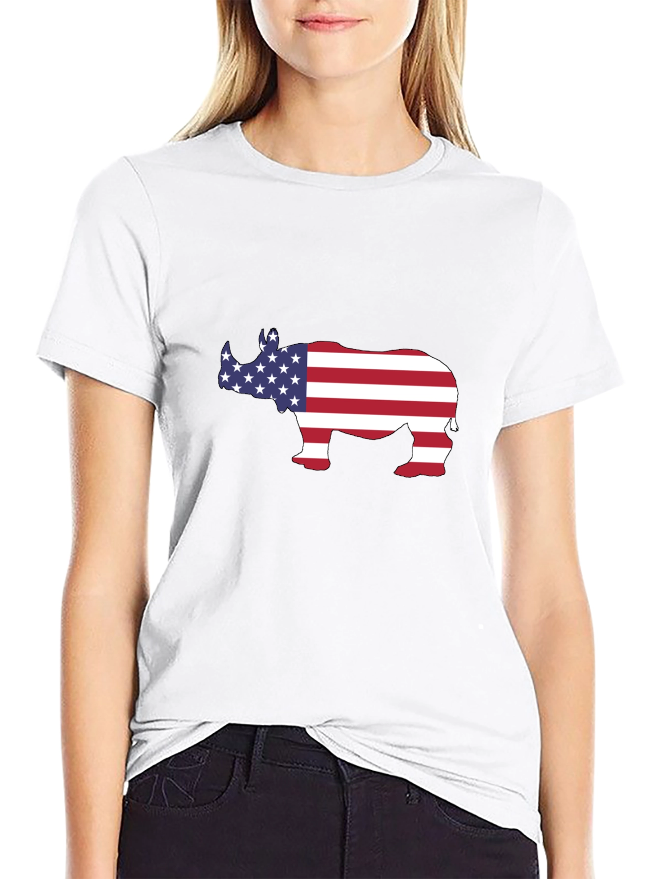 American Rhino T-Shirt - Patriotic Design