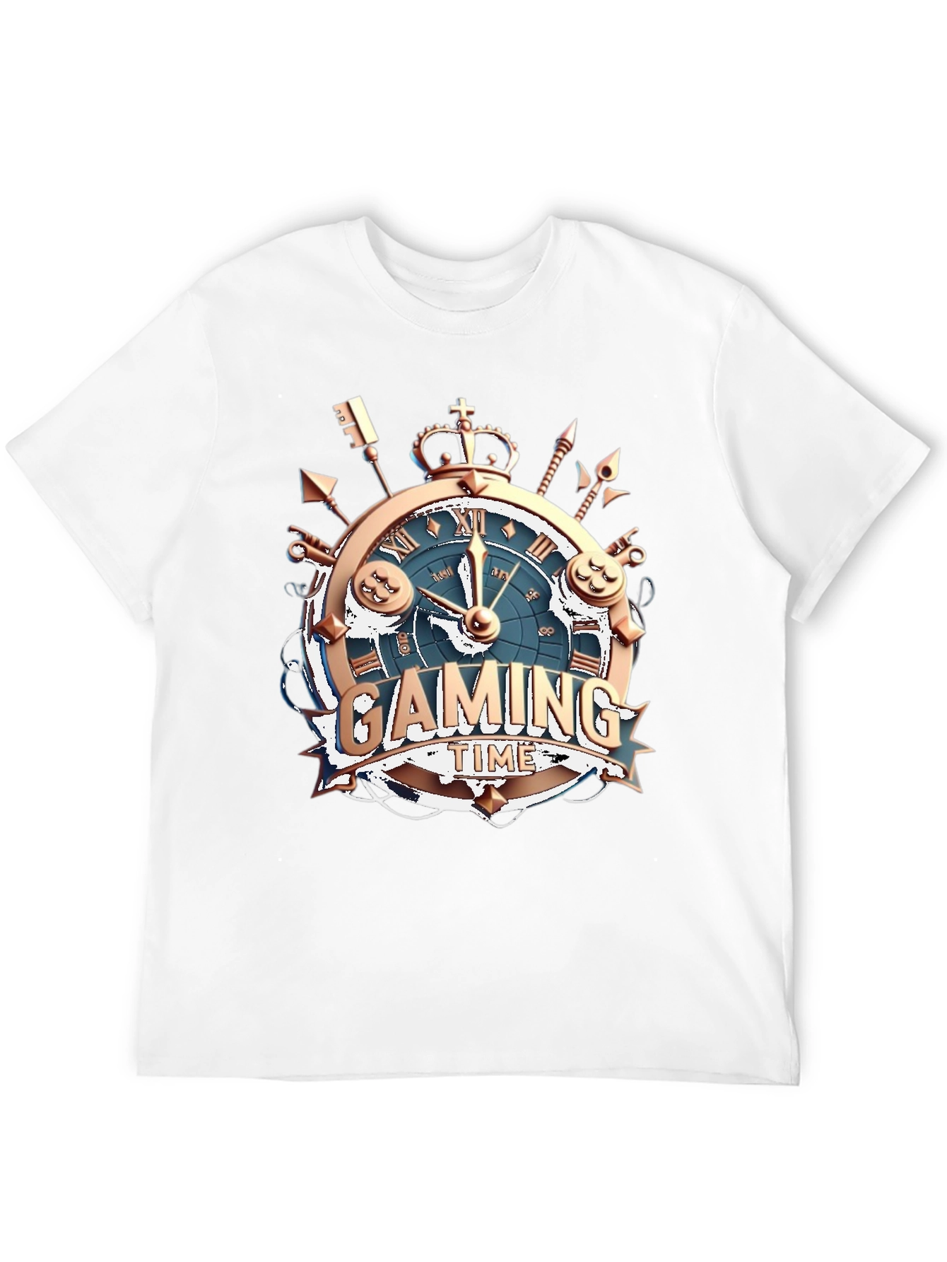Gaming Time Black T-Shirt: Gamer Clock Design