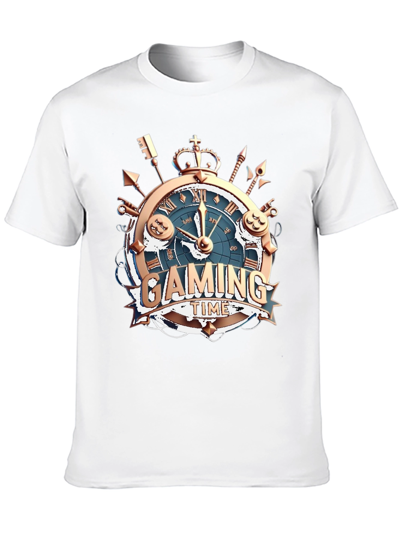 Gaming Time Black T-Shirt: Gamer Clock Design