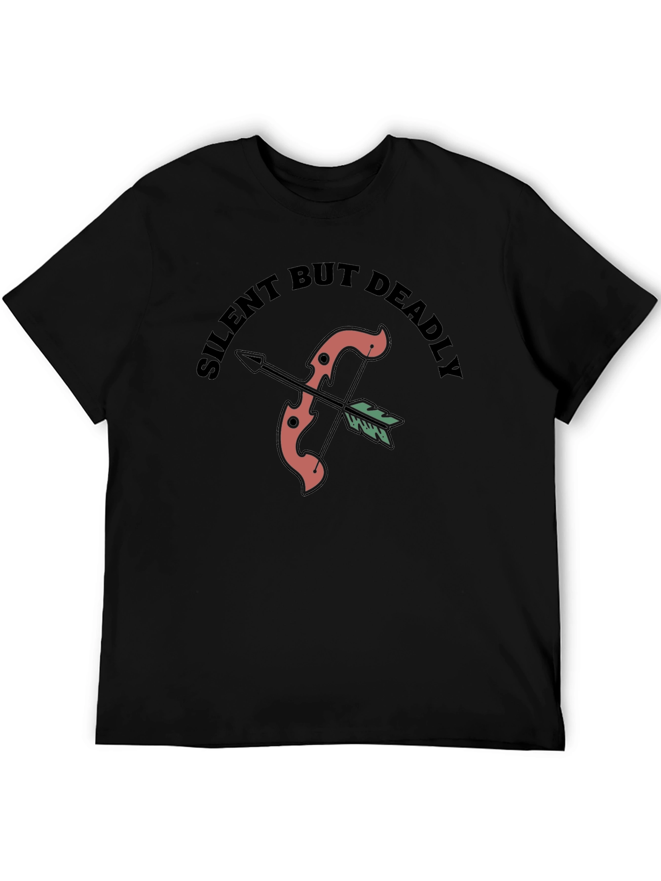 Silent But Deadly Bow & Arrow Black T-Shirt