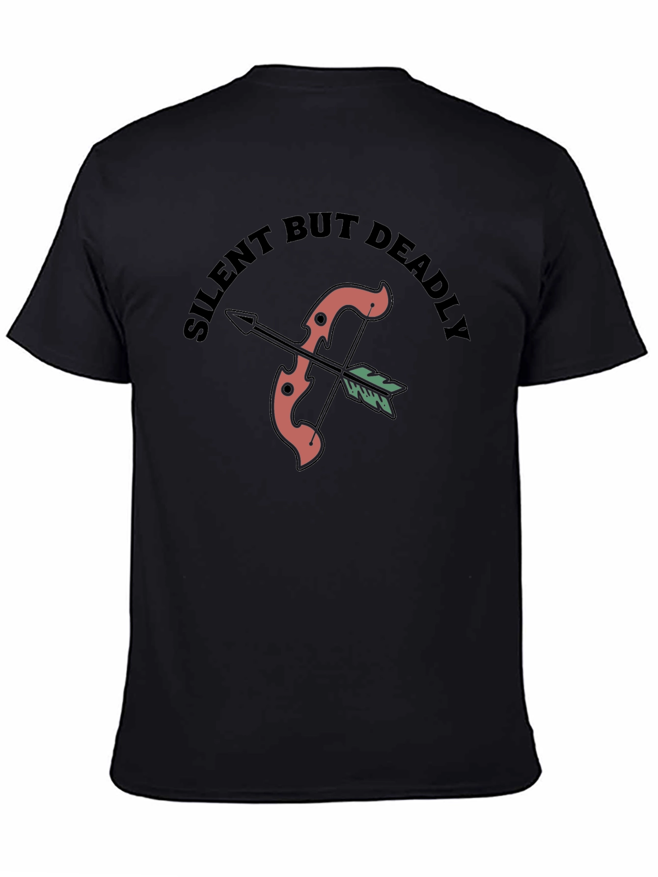 Silent But Deadly Bow & Arrow Black T-Shirt