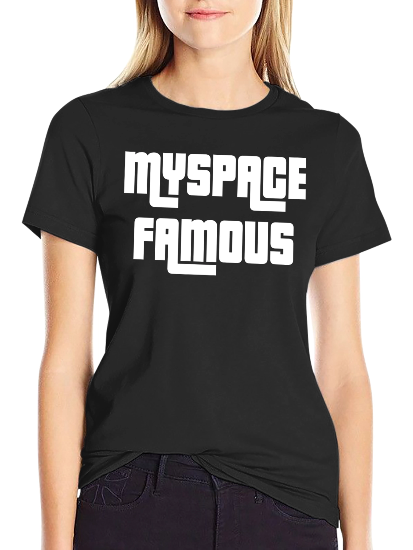 MySpace Famous Black T-Shirt: Retro Social Media Throwback Tee