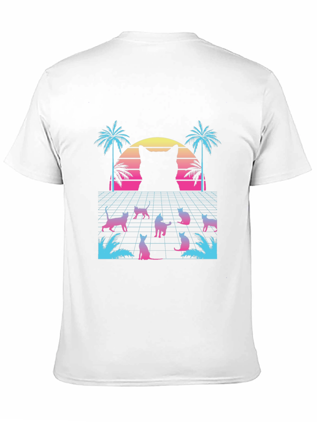 Retro Cat Synthwave Graphic Tee