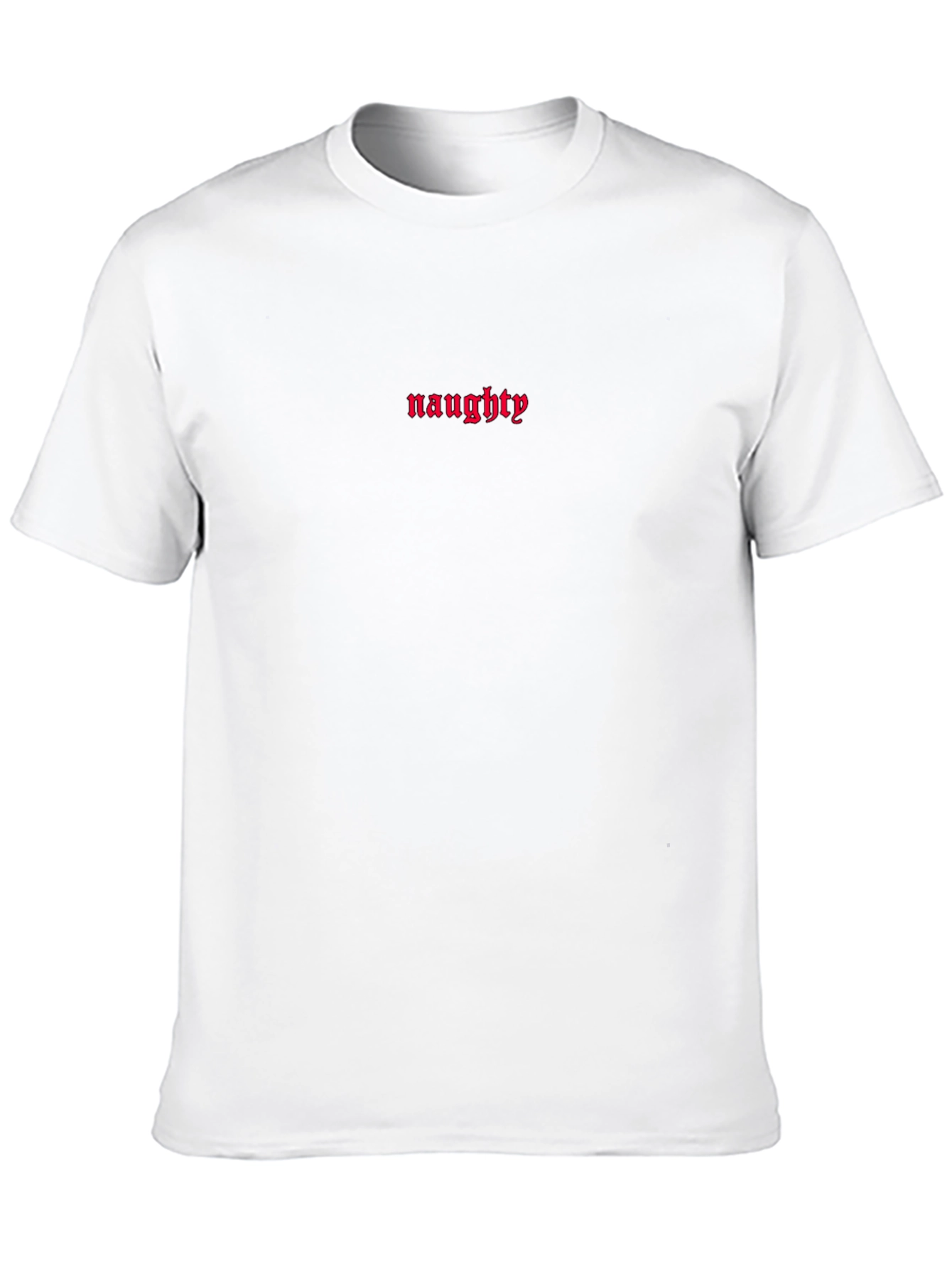 Naughty Embroidered Graphic Tee - Black