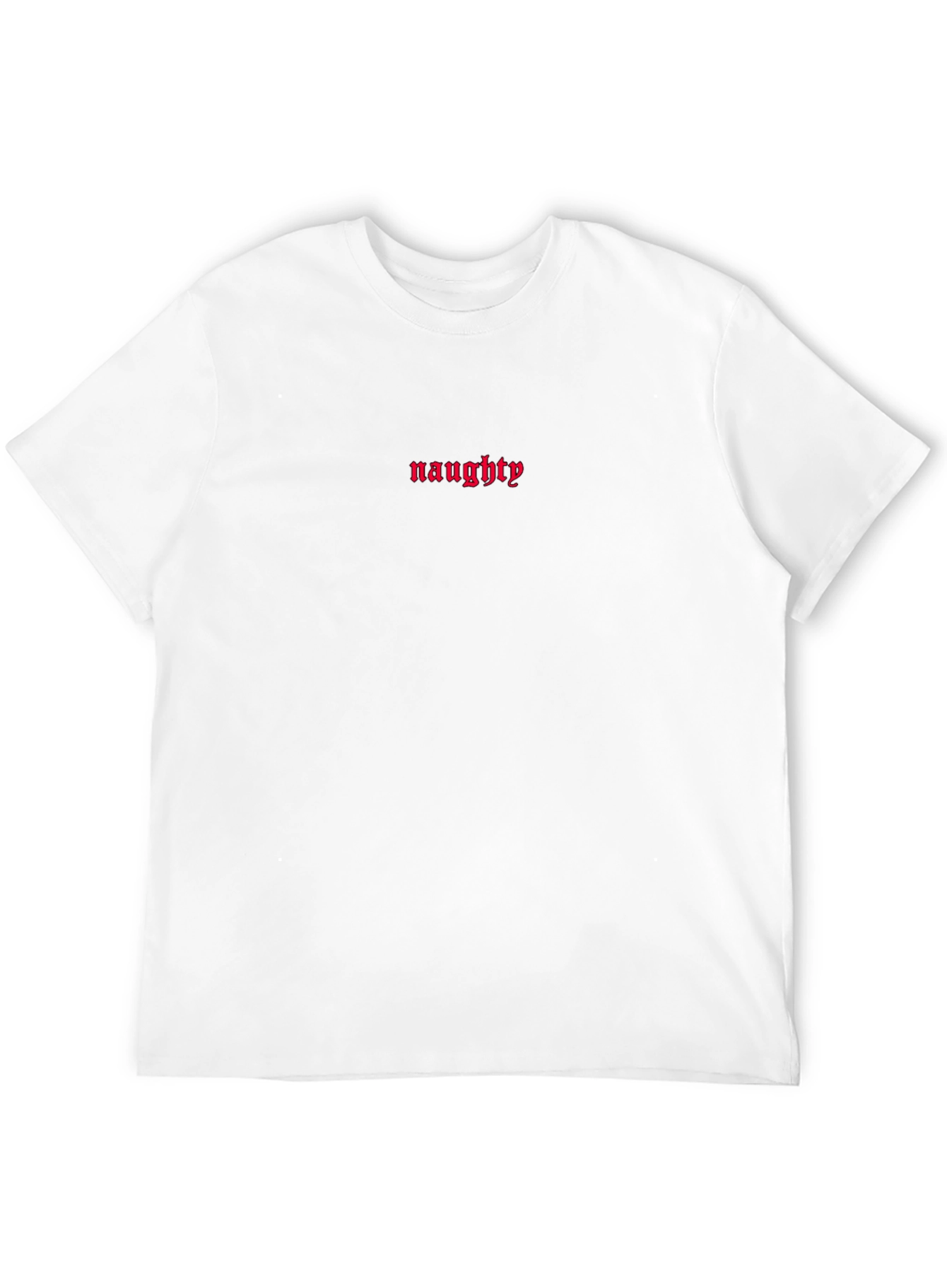 Naughty Embroidered Graphic Tee - Black