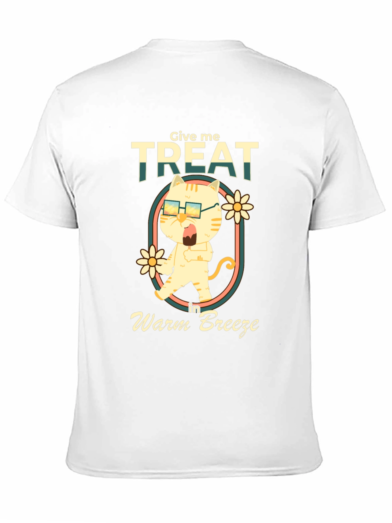 Give Me Treat Cat T-Shirt - Warm Breeze
