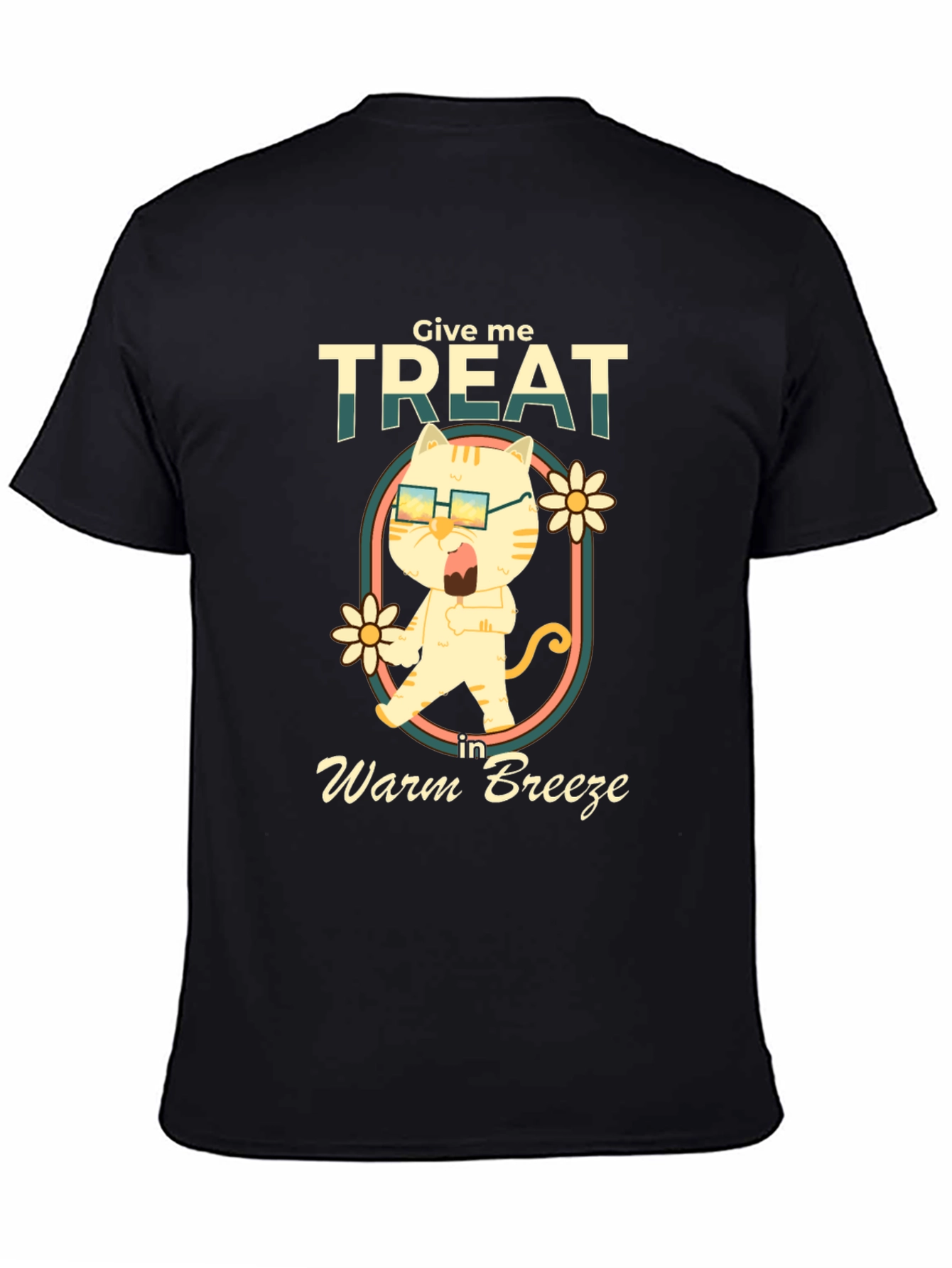Give Me Treat Cat T-Shirt - Warm Breeze