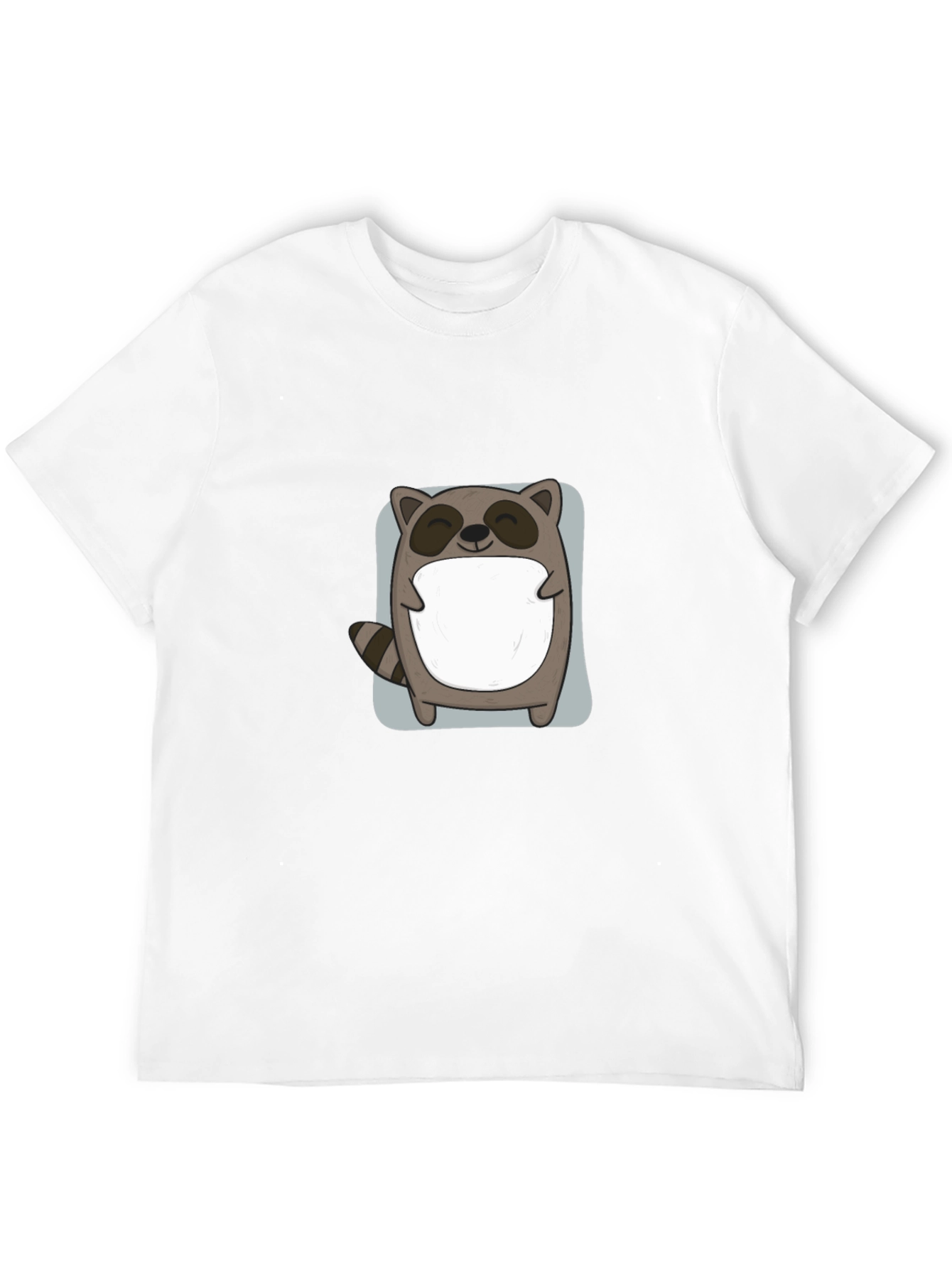 Cute Raccoon Graphic Black T-Shirt