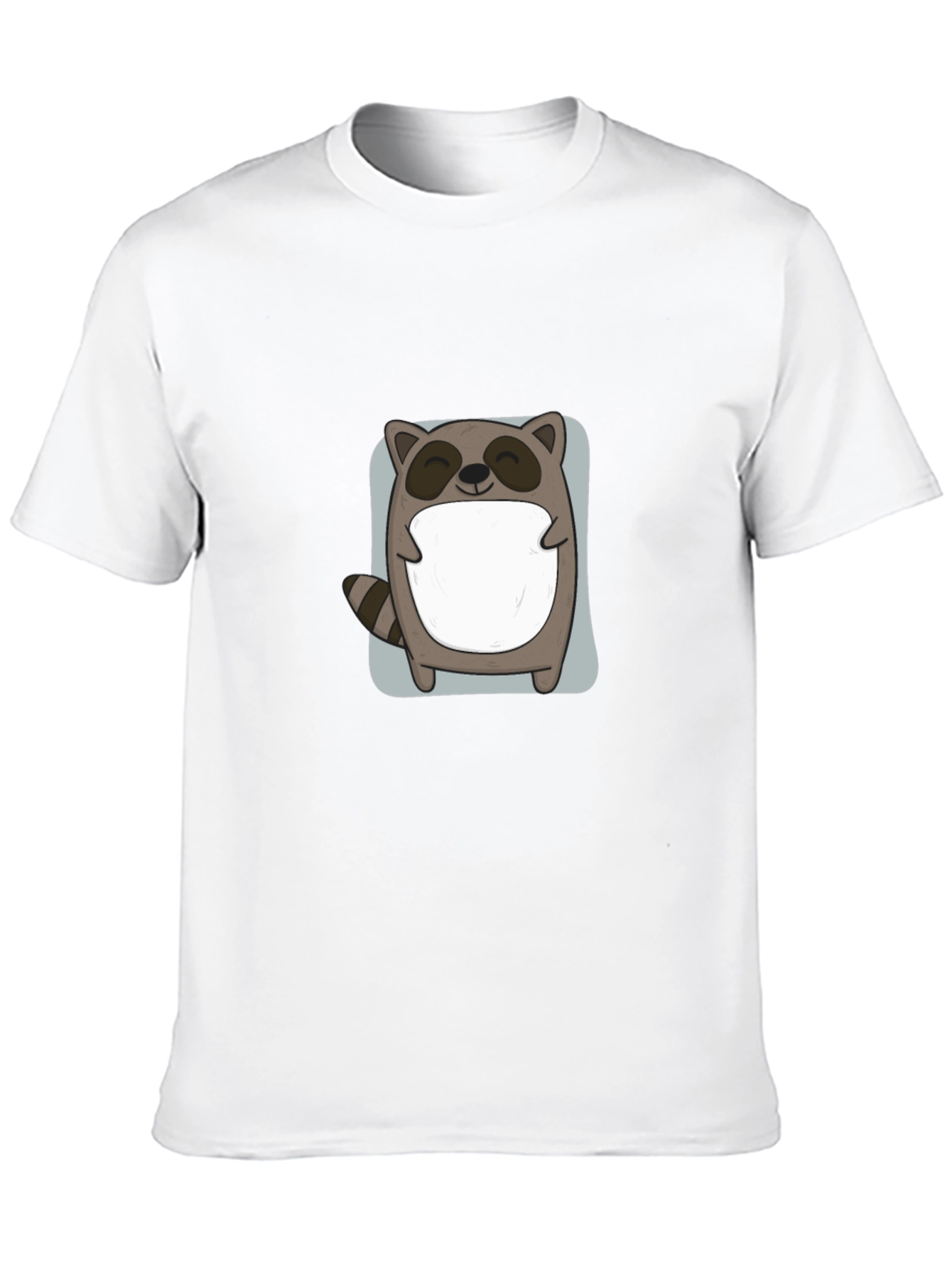 Cute Raccoon Graphic Black T-Shirt
