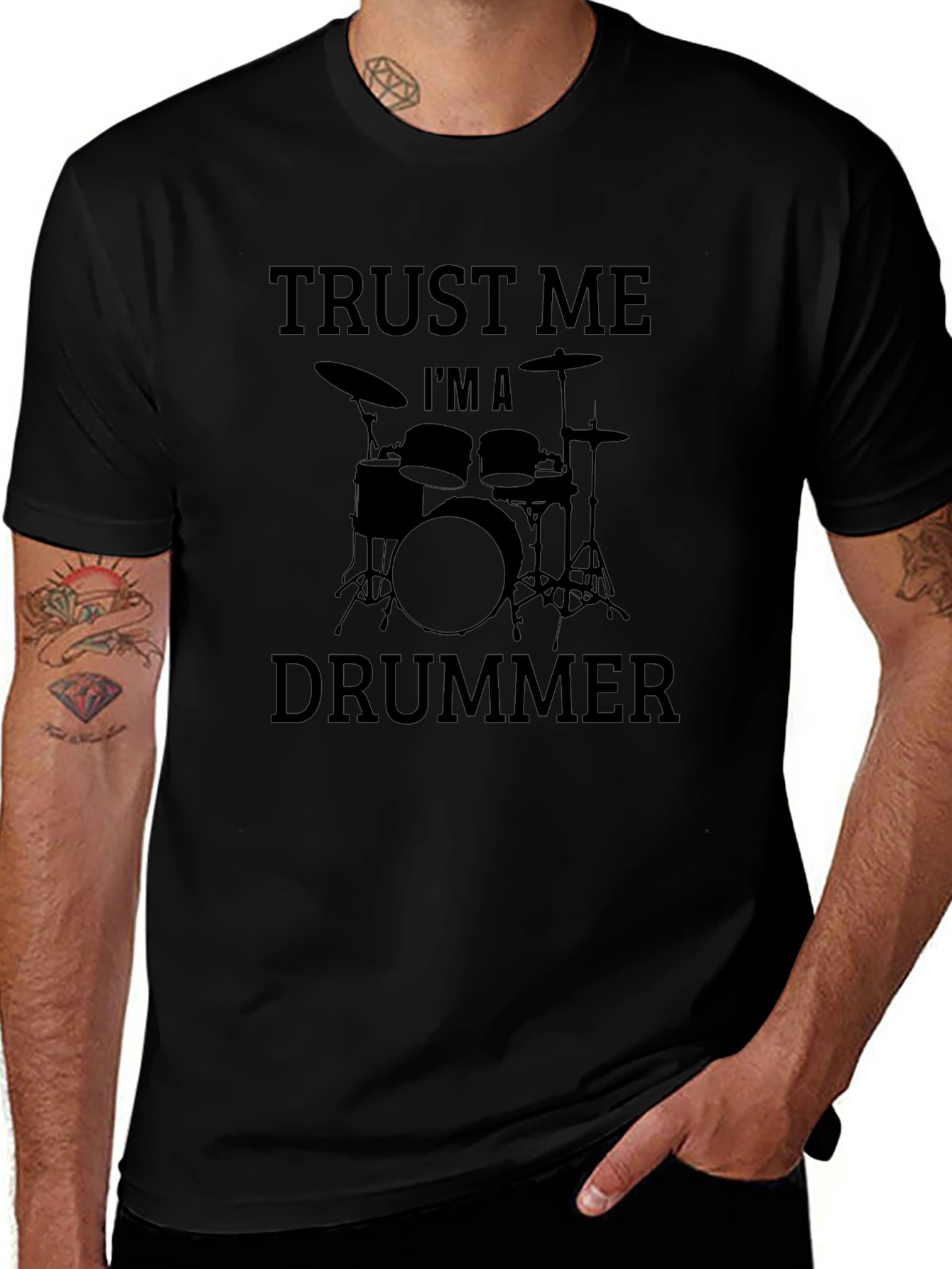 Trust Me Im a Drummer Black T-Shirt