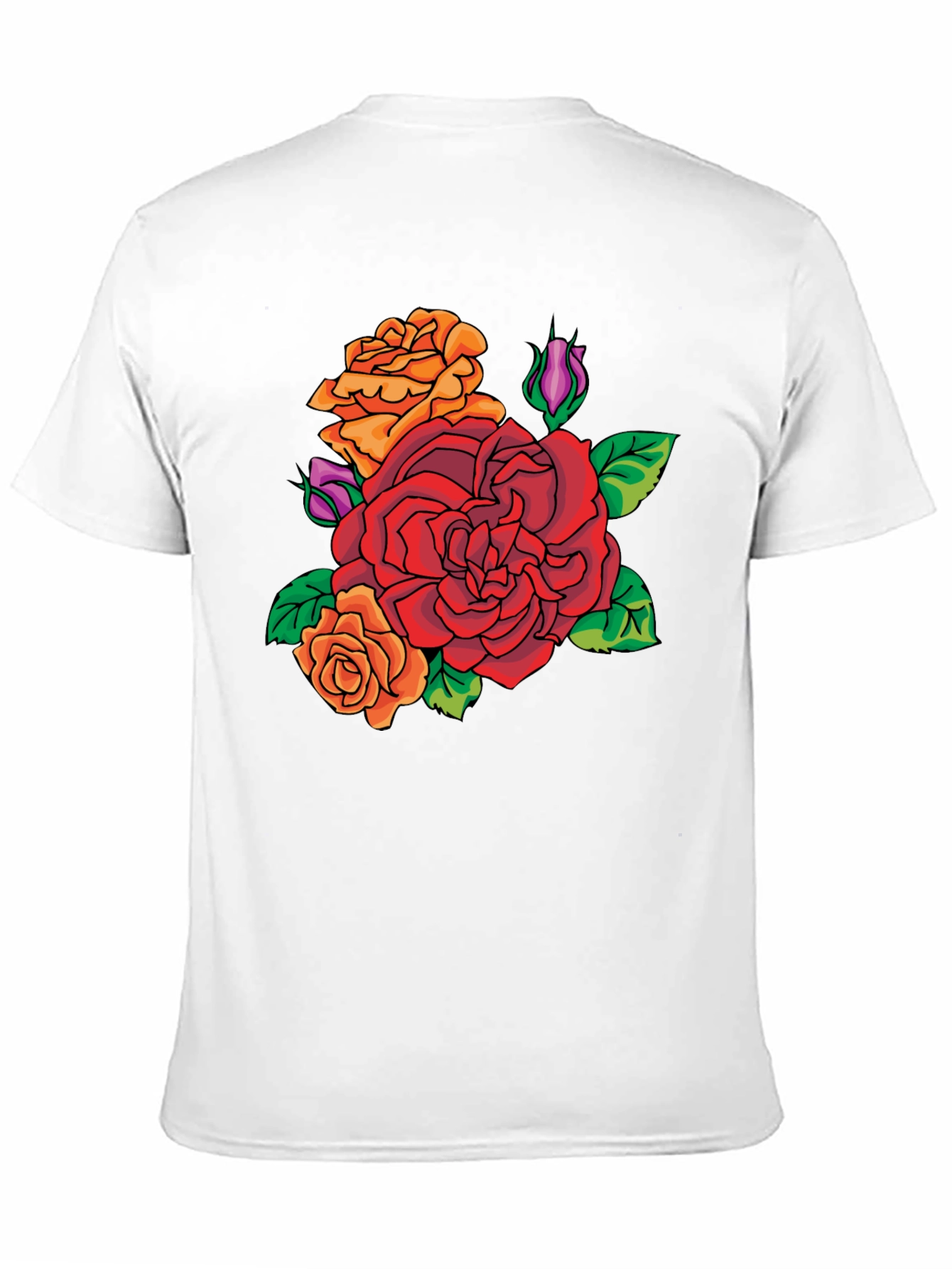 Floral Rose Graphic T-Shirt - Classic Crew Neck