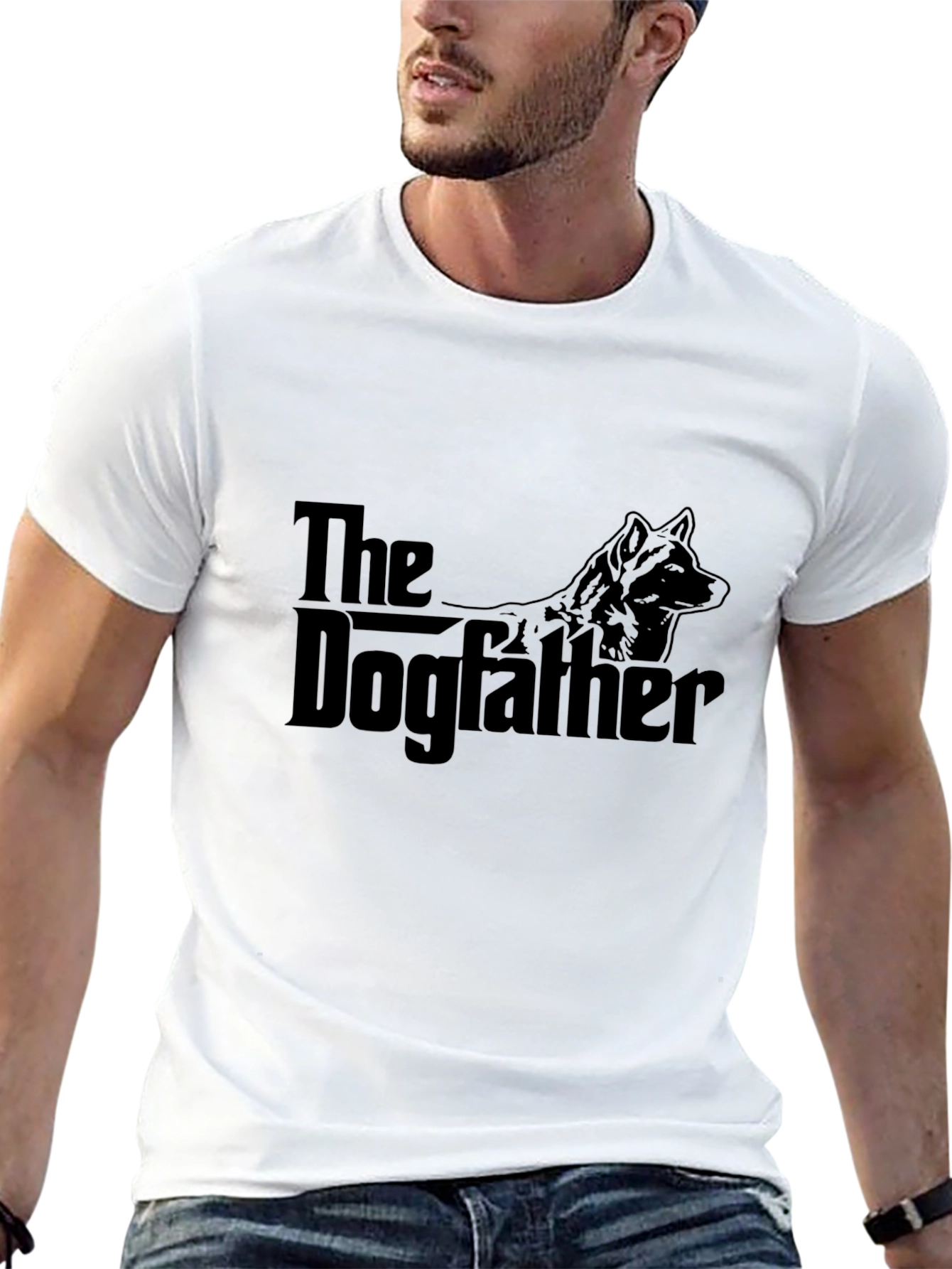 The Dogfather Funny Graphic T-Shirt - Black