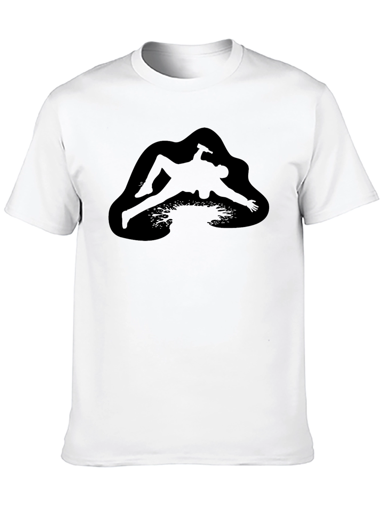 Black T-Shirt with Unique Graphic Design