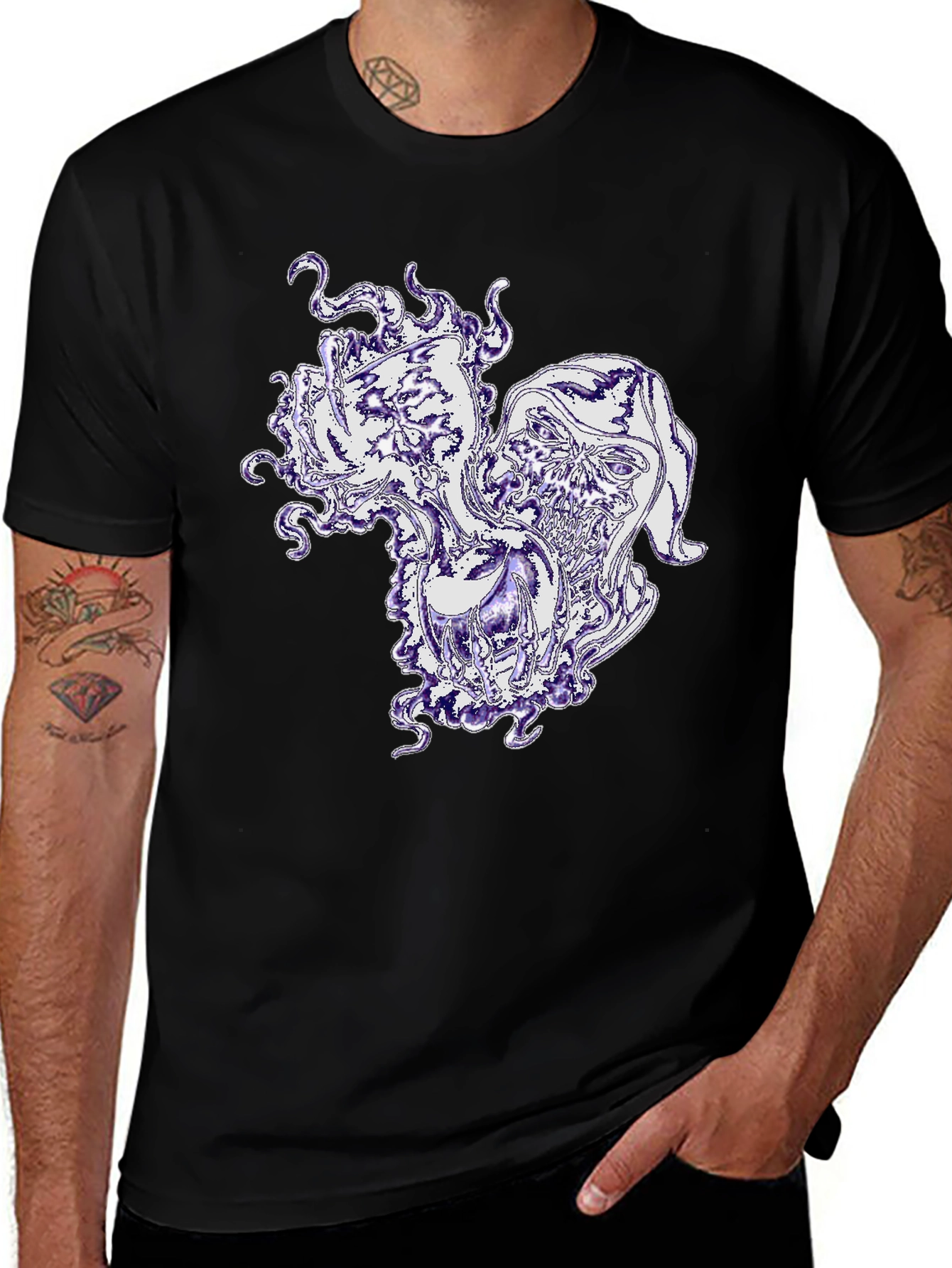 Mystic Skull Black T-Shirt - Unique Graphic Design
