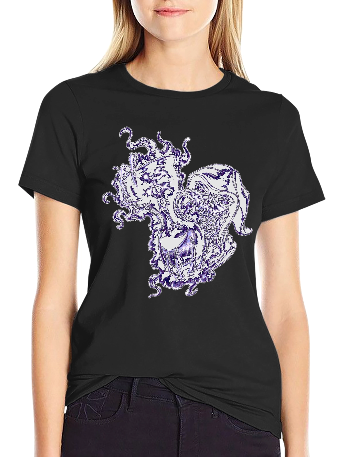 Mystic Skull Black T-Shirt - Unique Graphic Design