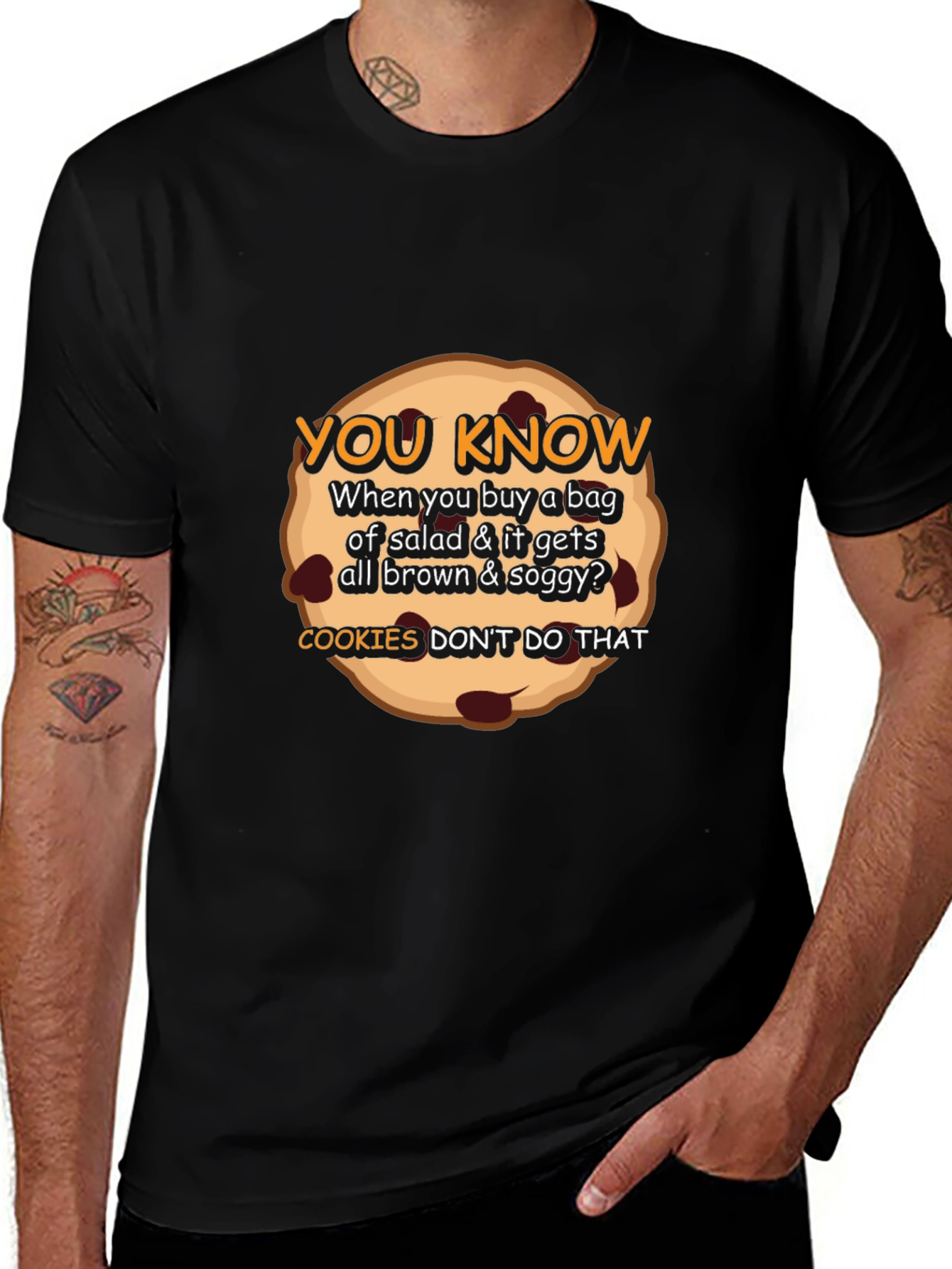 Cookie vs Salad T-Shirt Funny Foodie Tee