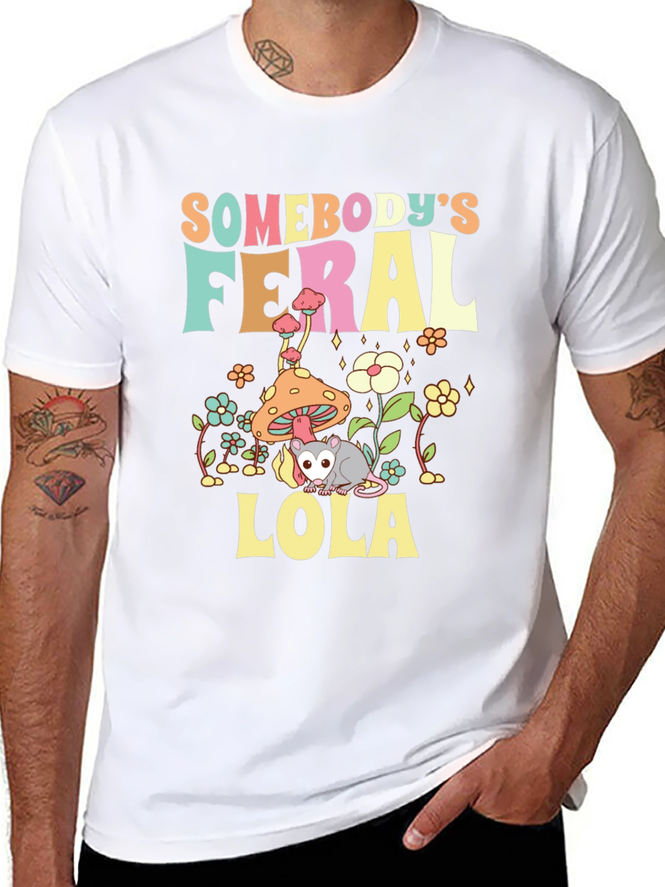 Somebodys Feral Lola Funny Graphic T-Shirt