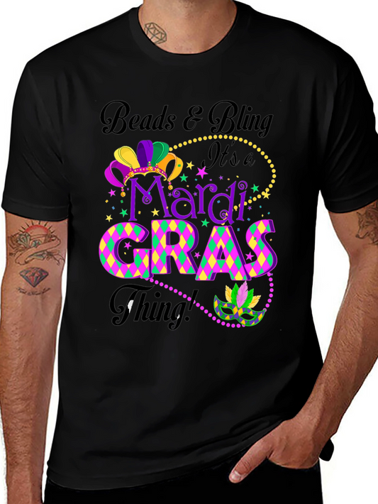 Mardi Gras T-Shirt: Beads & Bling